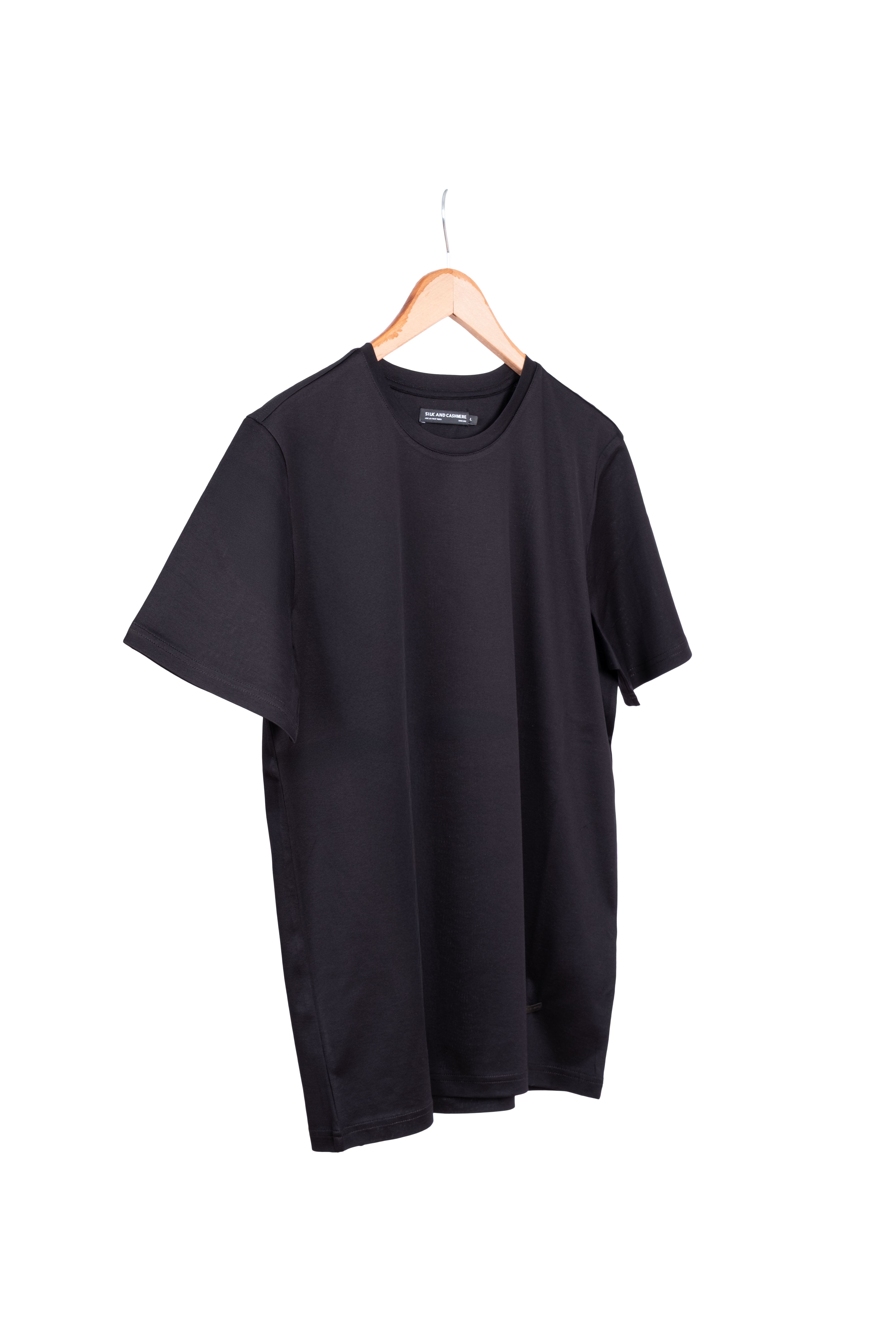 Siyah Kevin Bisiklet Yaka T-Shirt