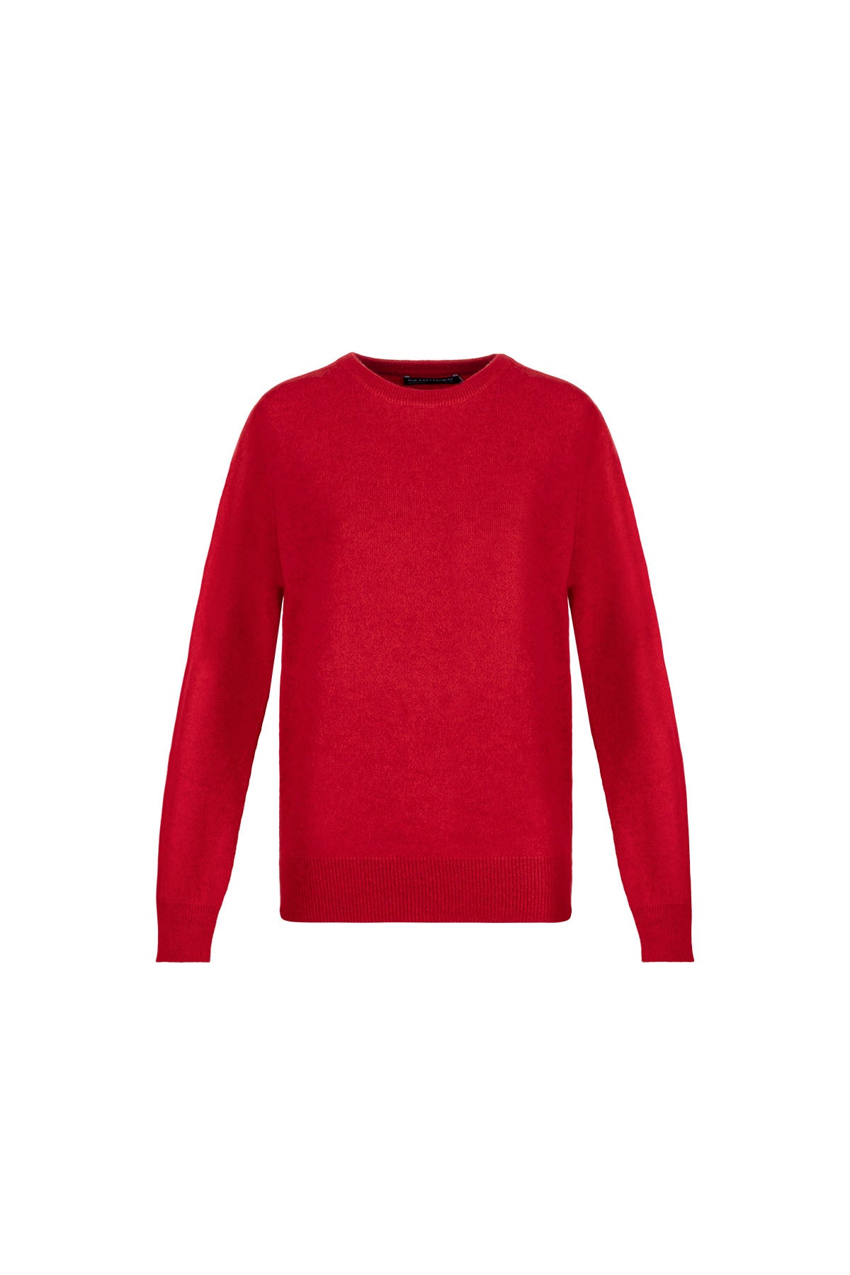 Kırmızı Alexia Saf Kaşmir Bisiklet Yaka Kazak