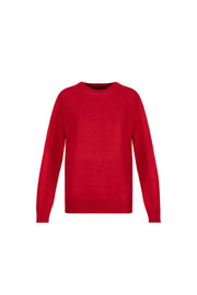 Kırmızı Alexia Saf Kaşmir Bisiklet Yaka Kazak