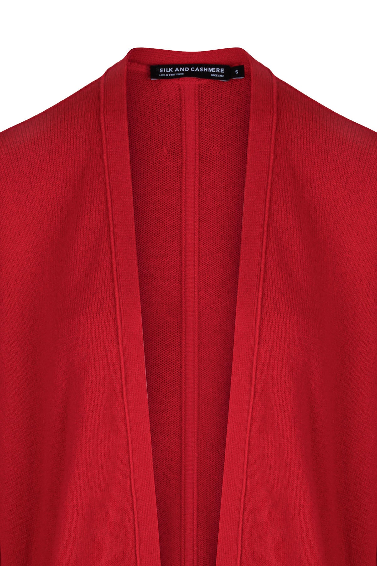 Kırmızı Kostir Saf Kaşmir Derin V Yaka Triko Hırka