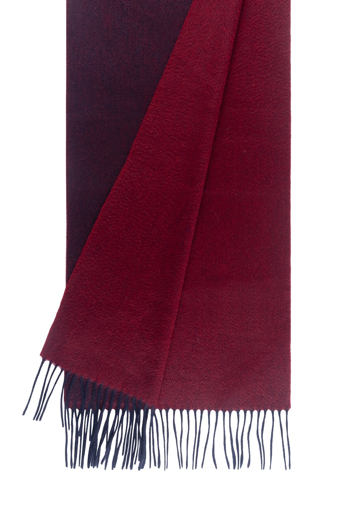 Bordo Patrick Saf Kaşmir Çift Renkli Atkı 30x164 cm