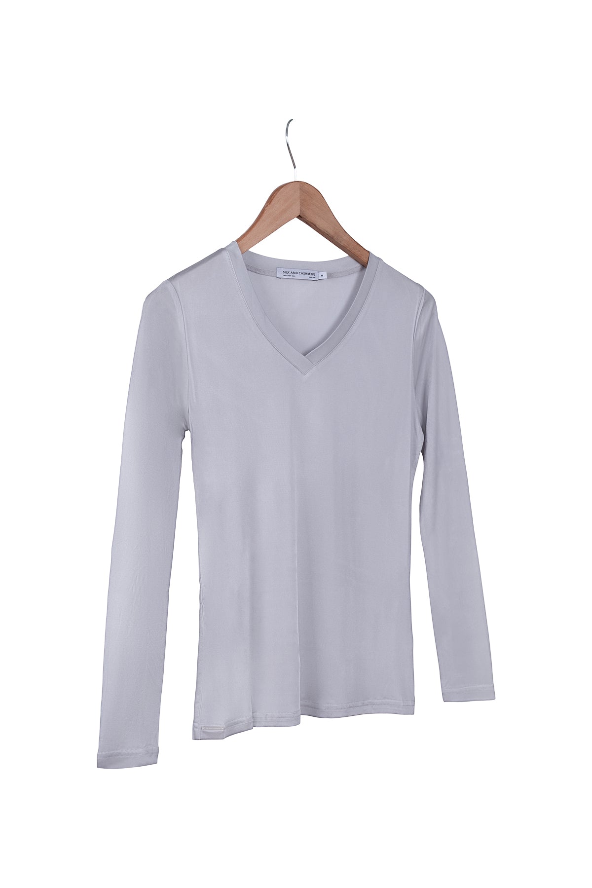 Gri Marina İpekli V Yaka Bluz