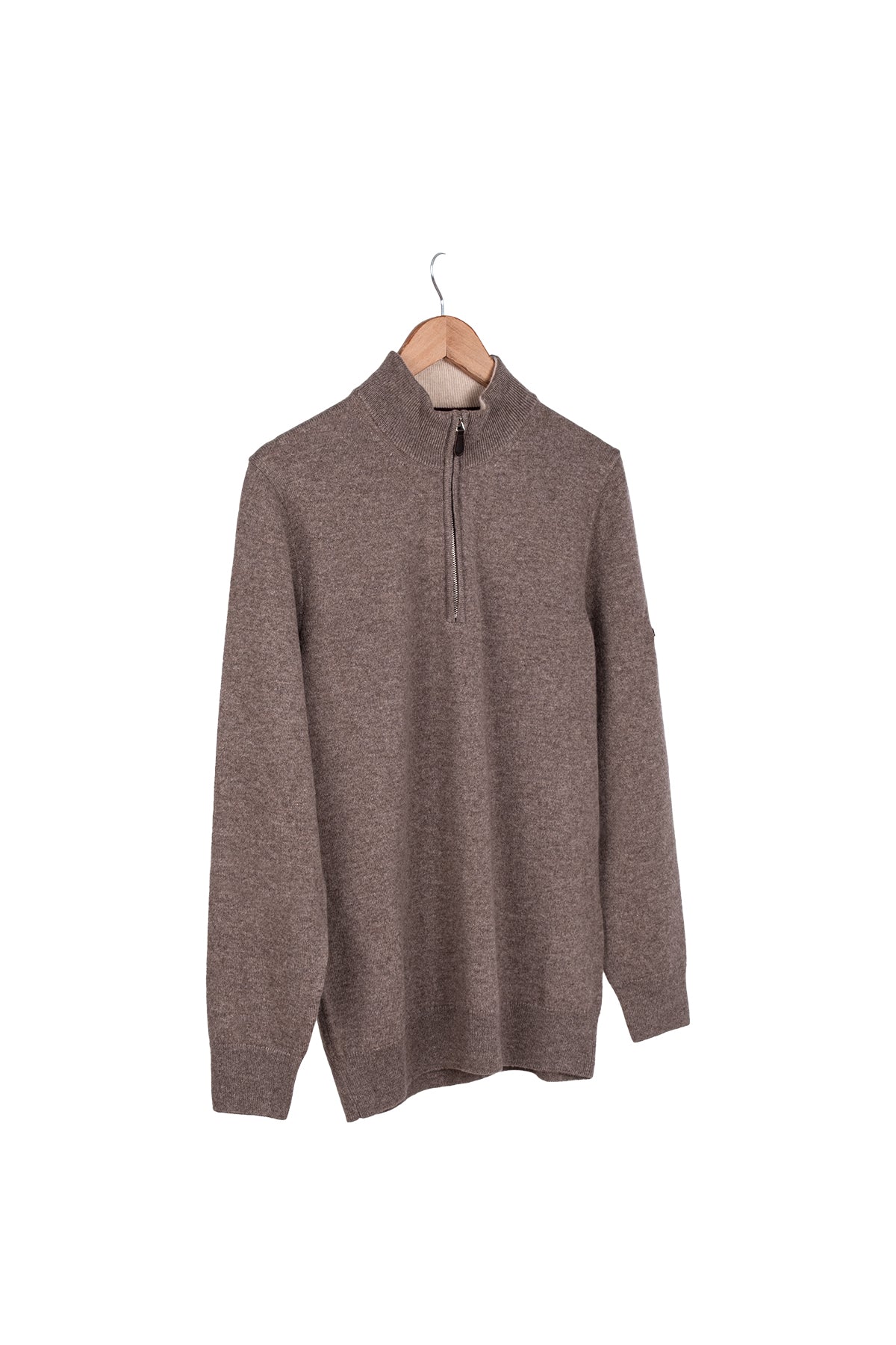 Vizon Saf Kaşmir Yarım Balıkçı Yaka Fermuarlı Kazak