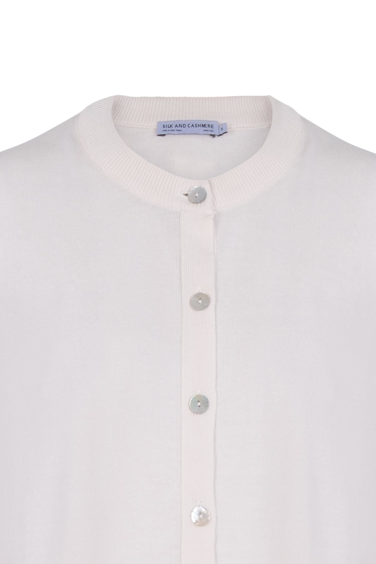 Ekru Mila Yuvarlak Yaka Triko Hırka