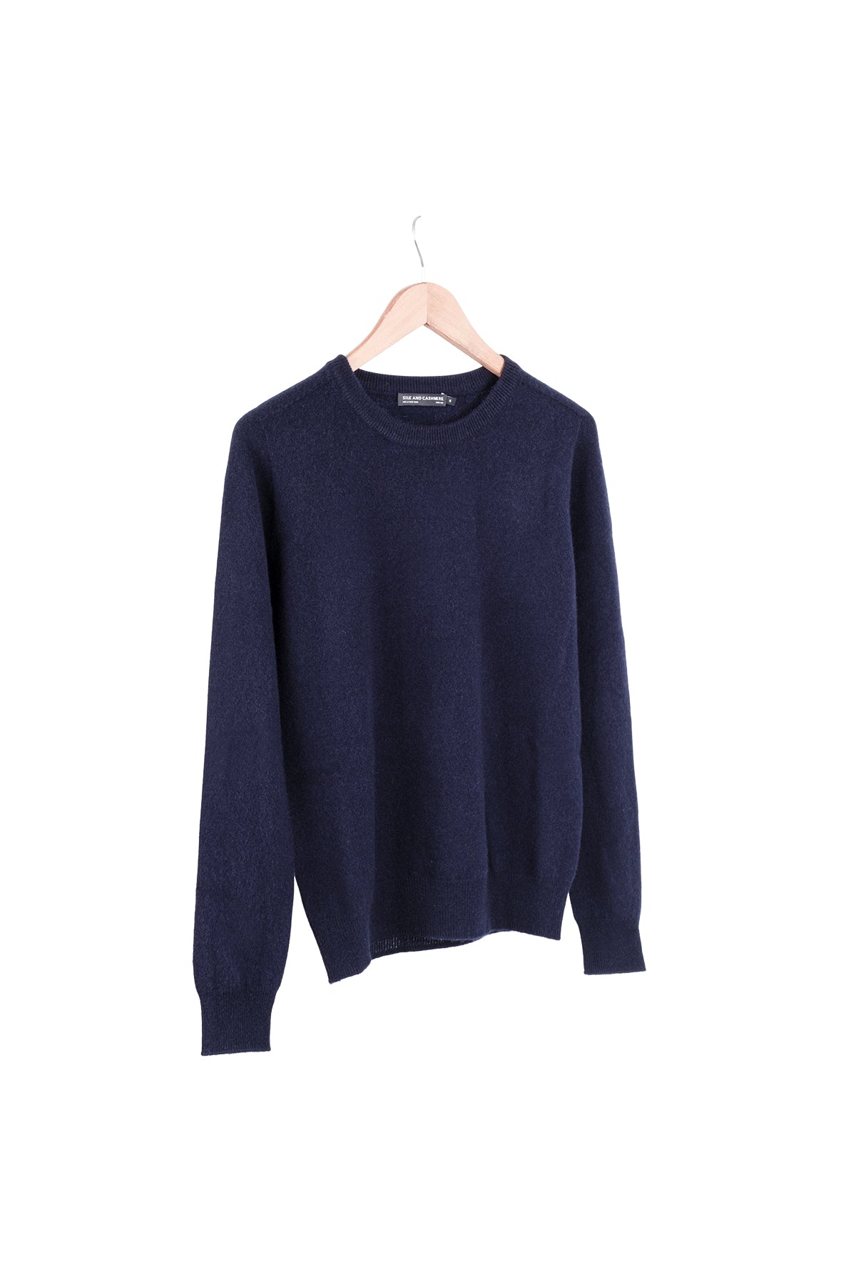 Lacivert Alexia Saf Kaşmir Yuvarlak Yaka Kazak