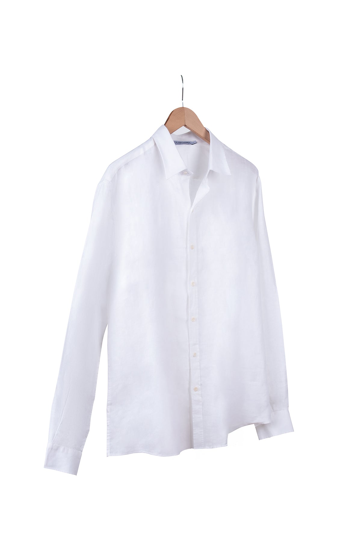 Beyaz Leon Keten Erkek Gömlek