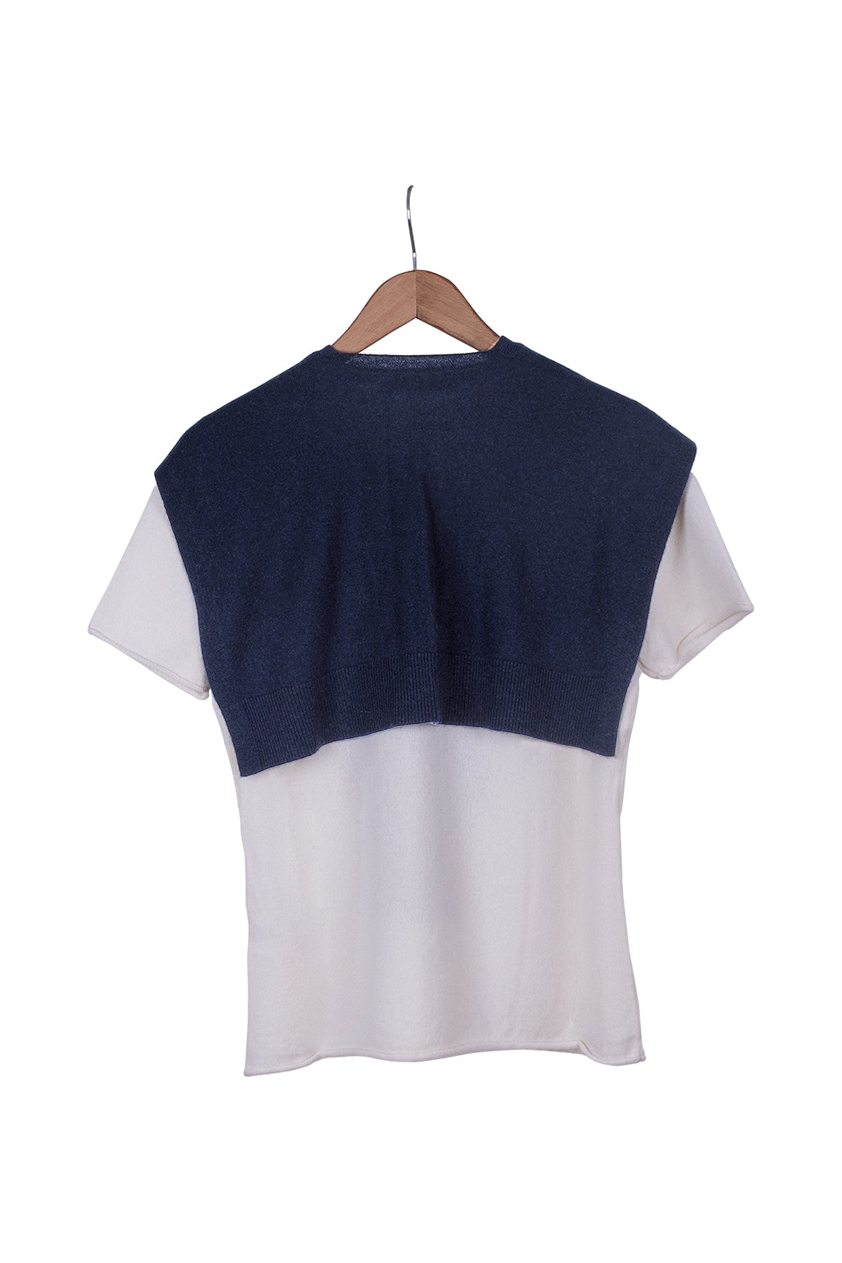 Lacivert Lilly Saf Kaşmir Kazak Atkı