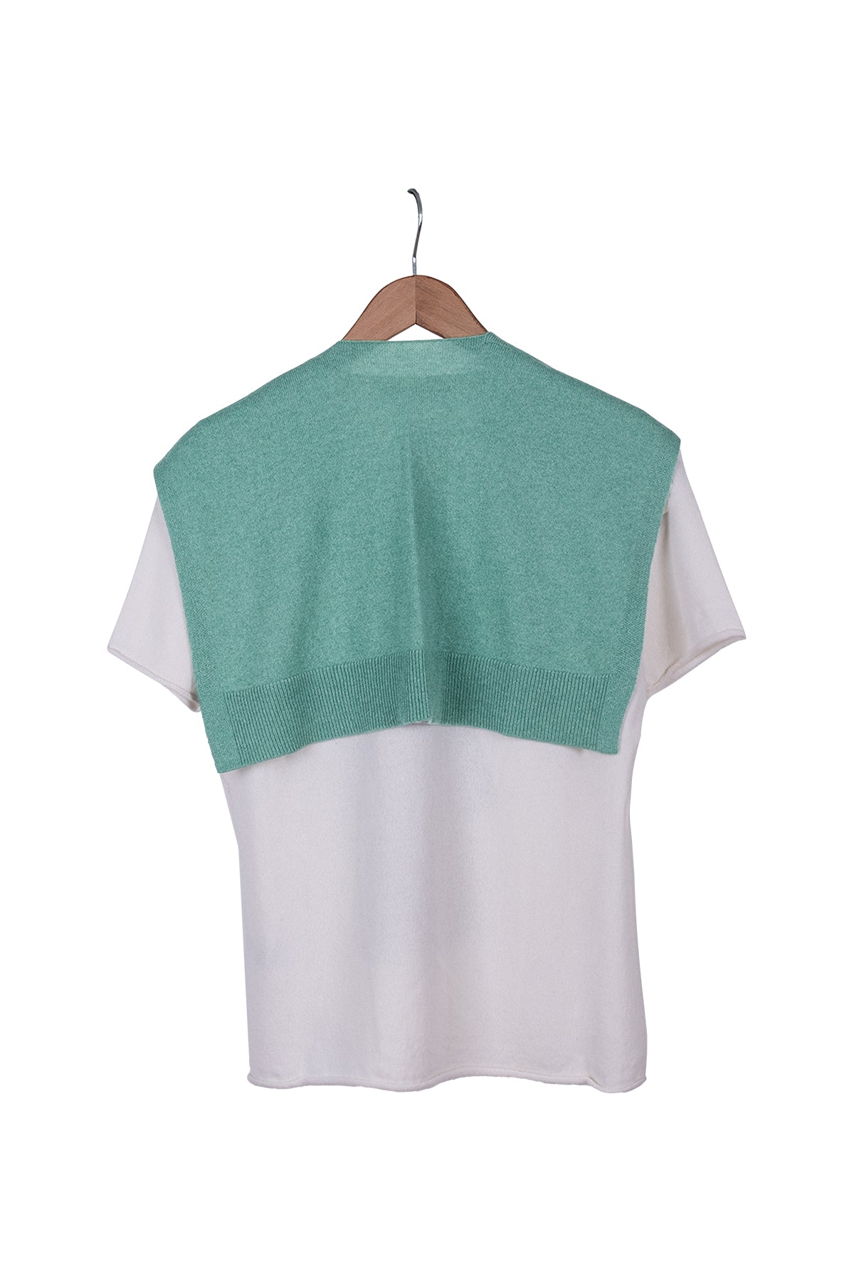 Nil Yeşili Lilly Saf Kaşmir Kazak Atkı