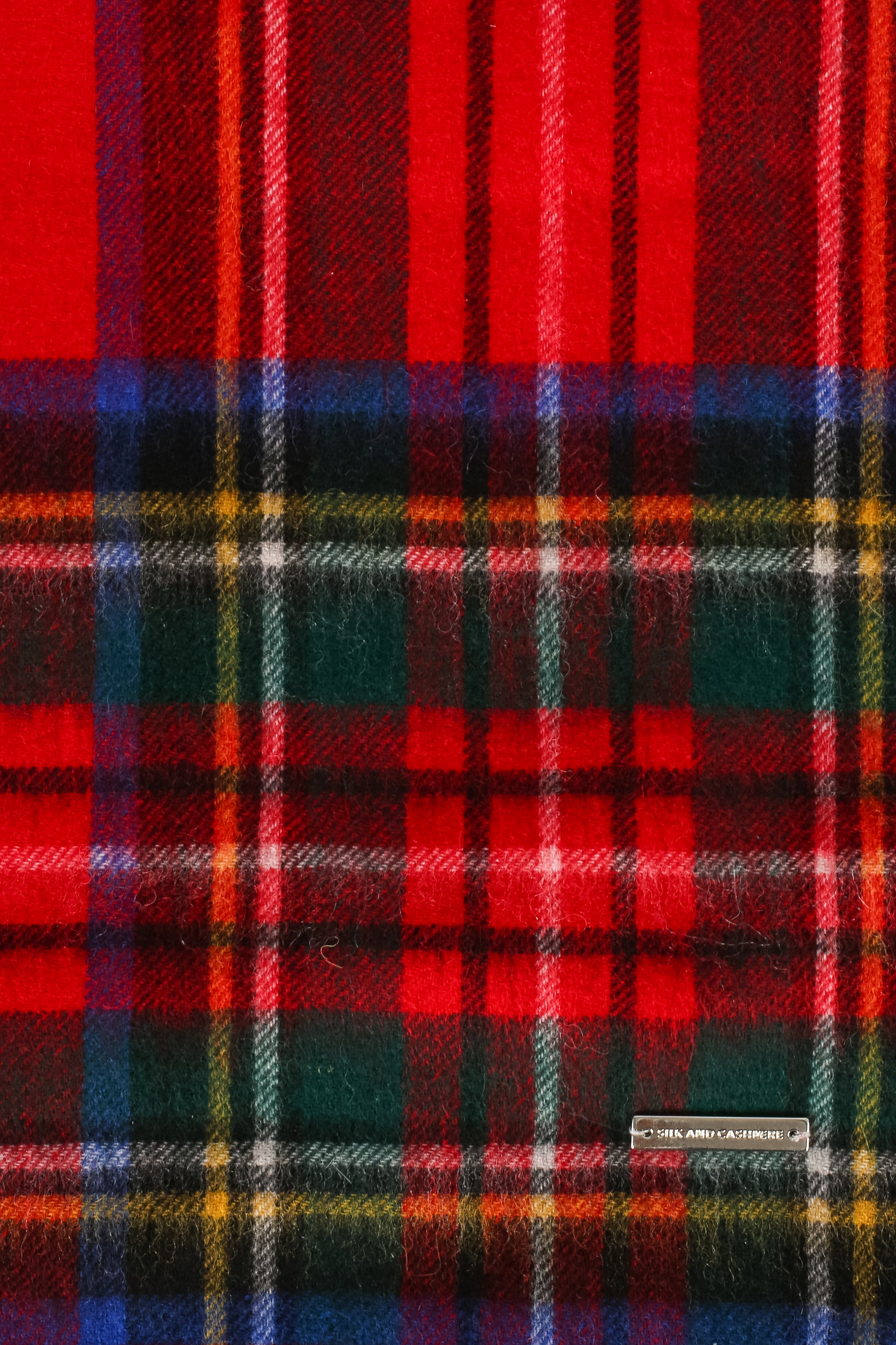 Kırmızı Saf Yün Kareli Battaniye 190x140 cm