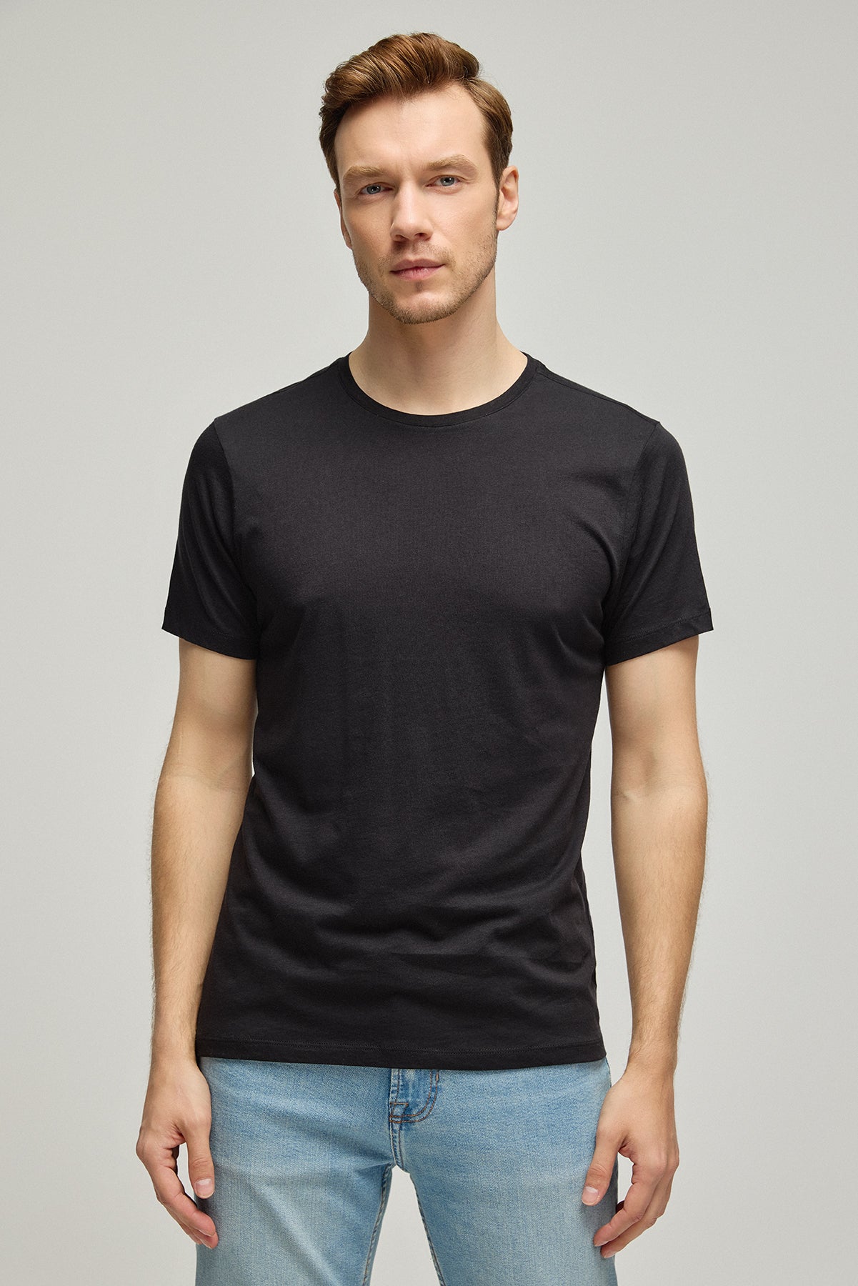 Siyah & More Pamuk Yuvarlak Yaka Kısa Kollu Tişört