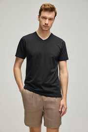 Siyah & More V Yaka Kısa Kollu Erkek Tişört