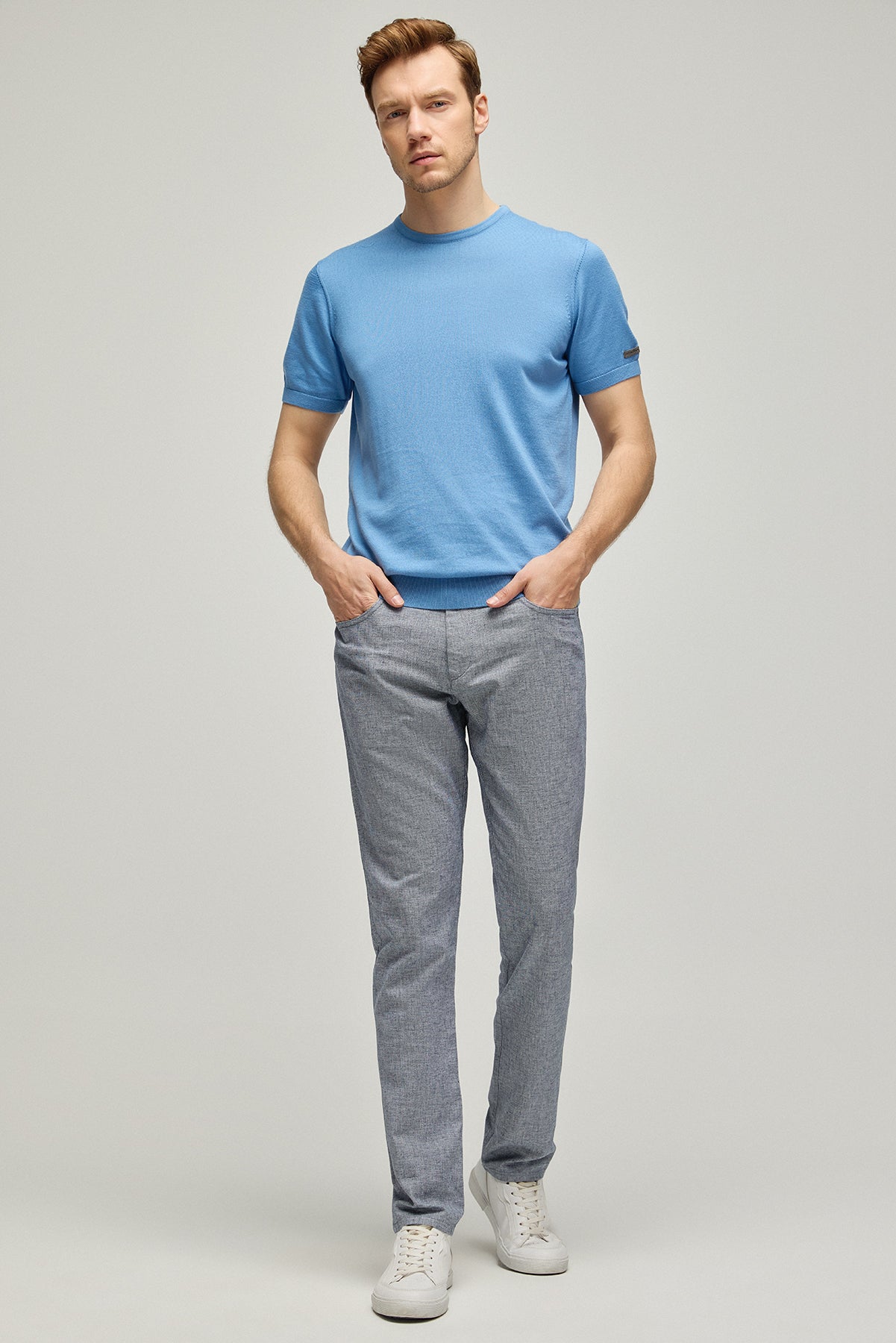 Gri Leon Ketenli 5 Cepli Erkek Pantolon