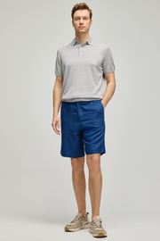 Lacivert Leon Ketenli Rahat Kesim Erkek Şort