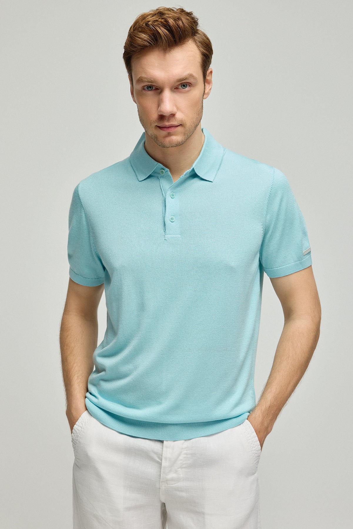 Aqua İpek Kaşmir Utku Kısa Kollu Erkek Triko Polo