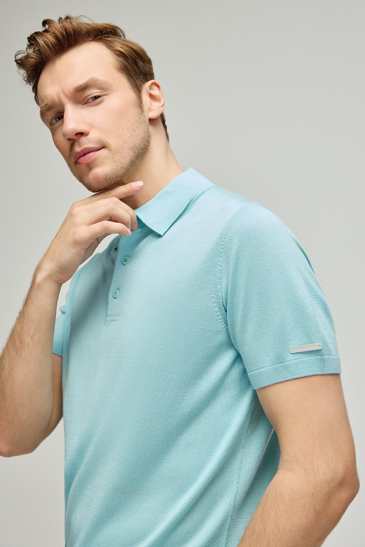 Aqua İpek Kaşmir Utku Kısa Kollu Erkek Triko Polo