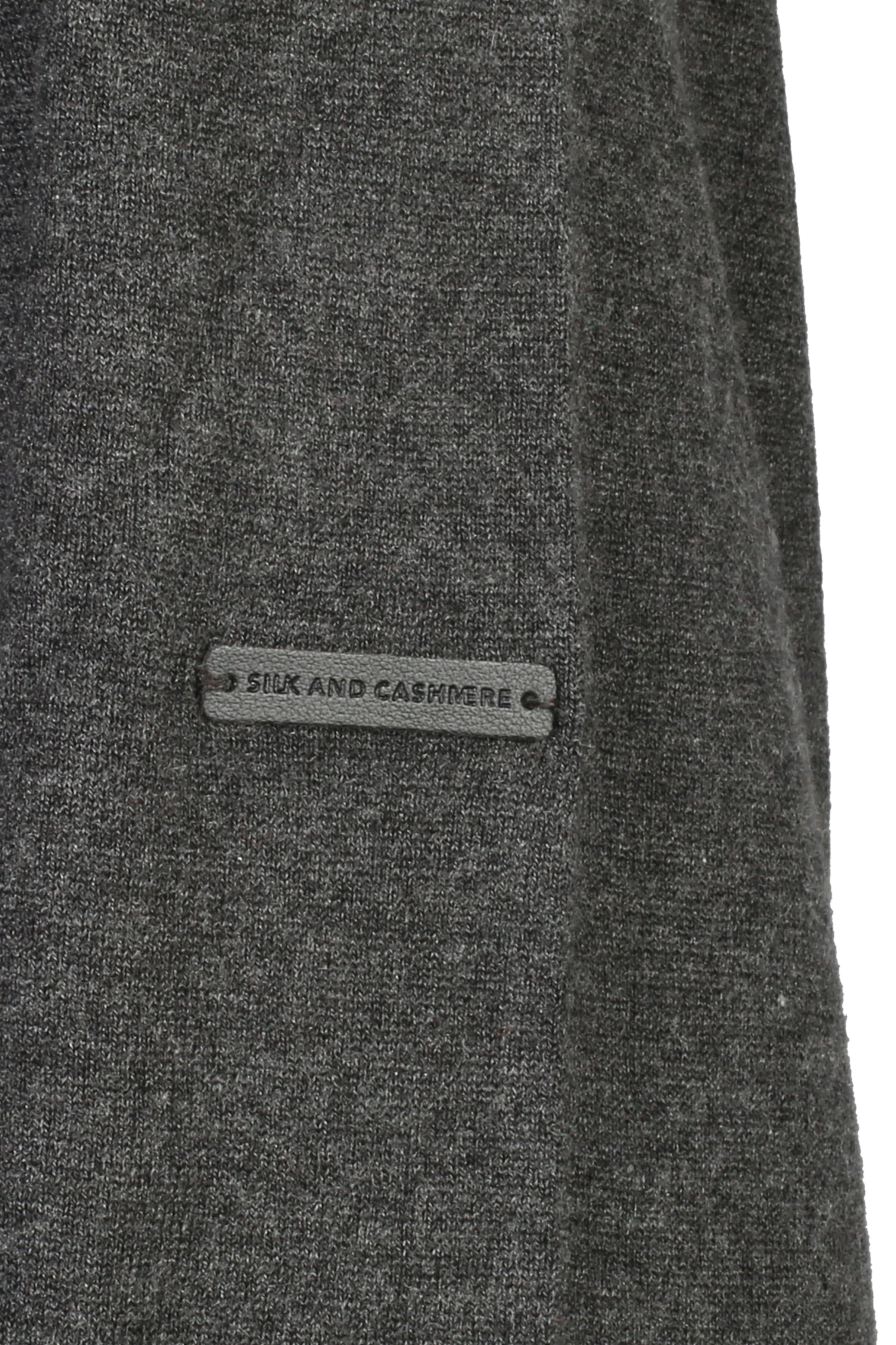 Antrasit İpek Kaşmir Utku Uzun Kollu Erkek Kapüşonlu Hırka