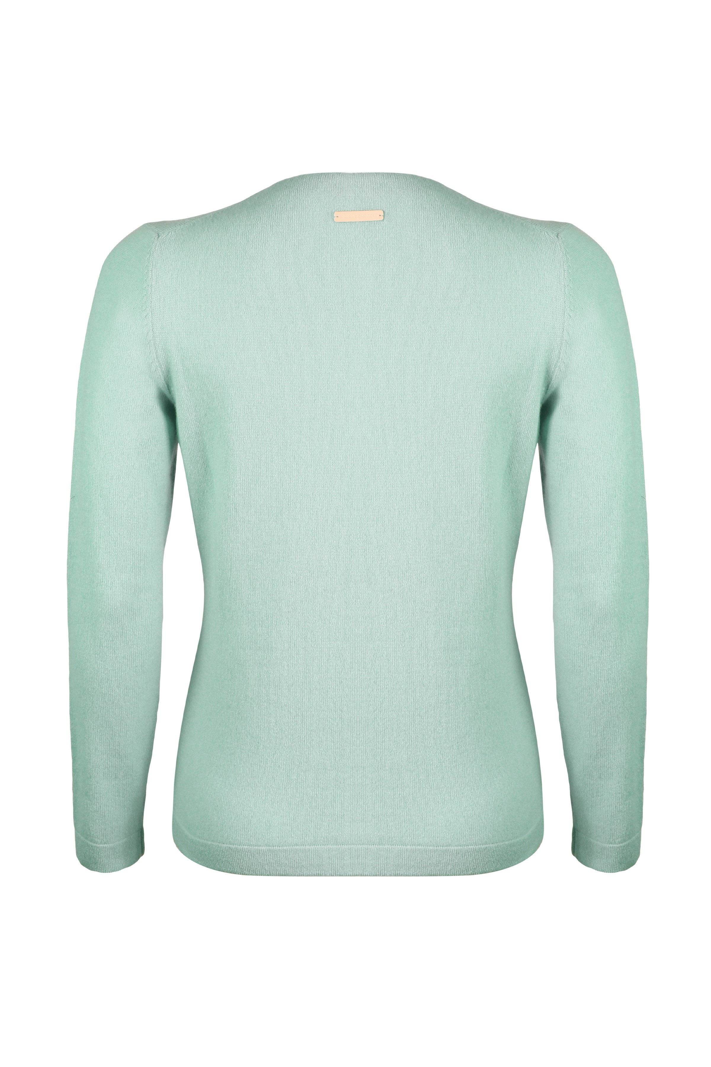 Açık Yeşil Saf Kaşmir Bar Basic V Yaka Kadın Hırka