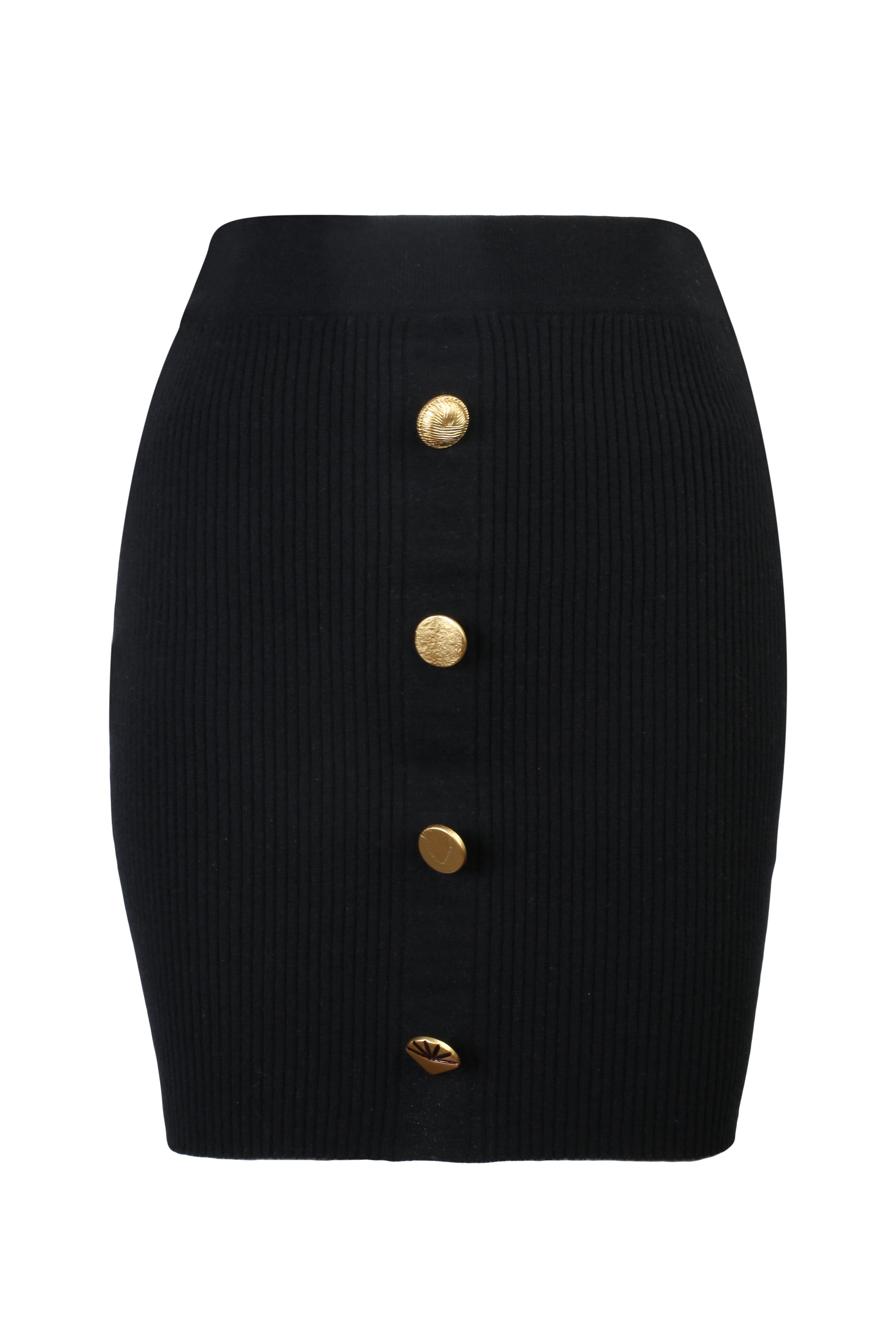 Siyah Saf Yün Stella Ribanalı Kadın Kısa Etek