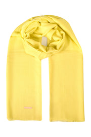 Sarı Jas ipekli Tek Renk Şal 70x180 cm