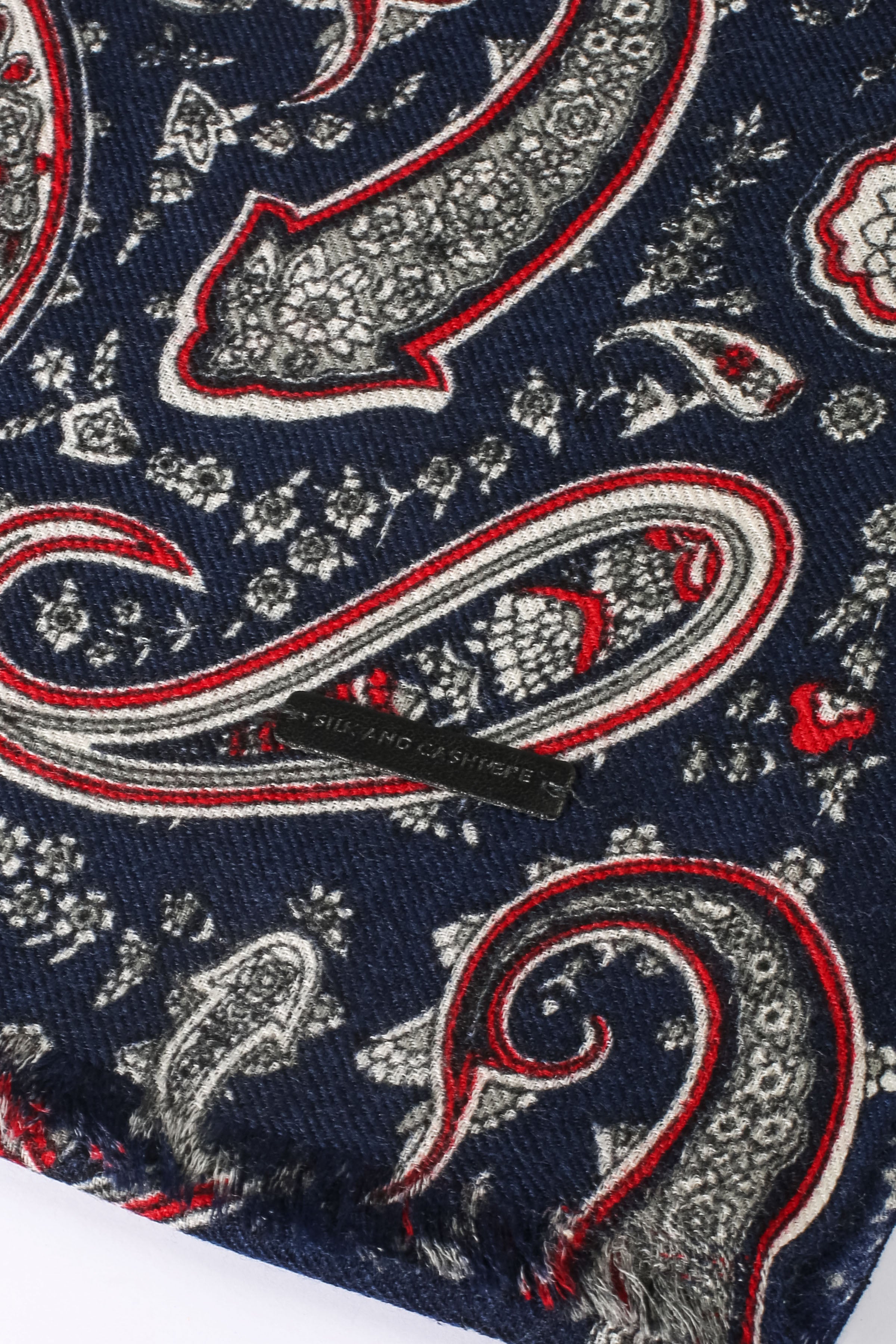 Lacivert Jas ipekli Desenli Şal 70x180 cm