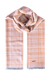 Camel Saf İpek Lotus Desenli Atkı 30x177