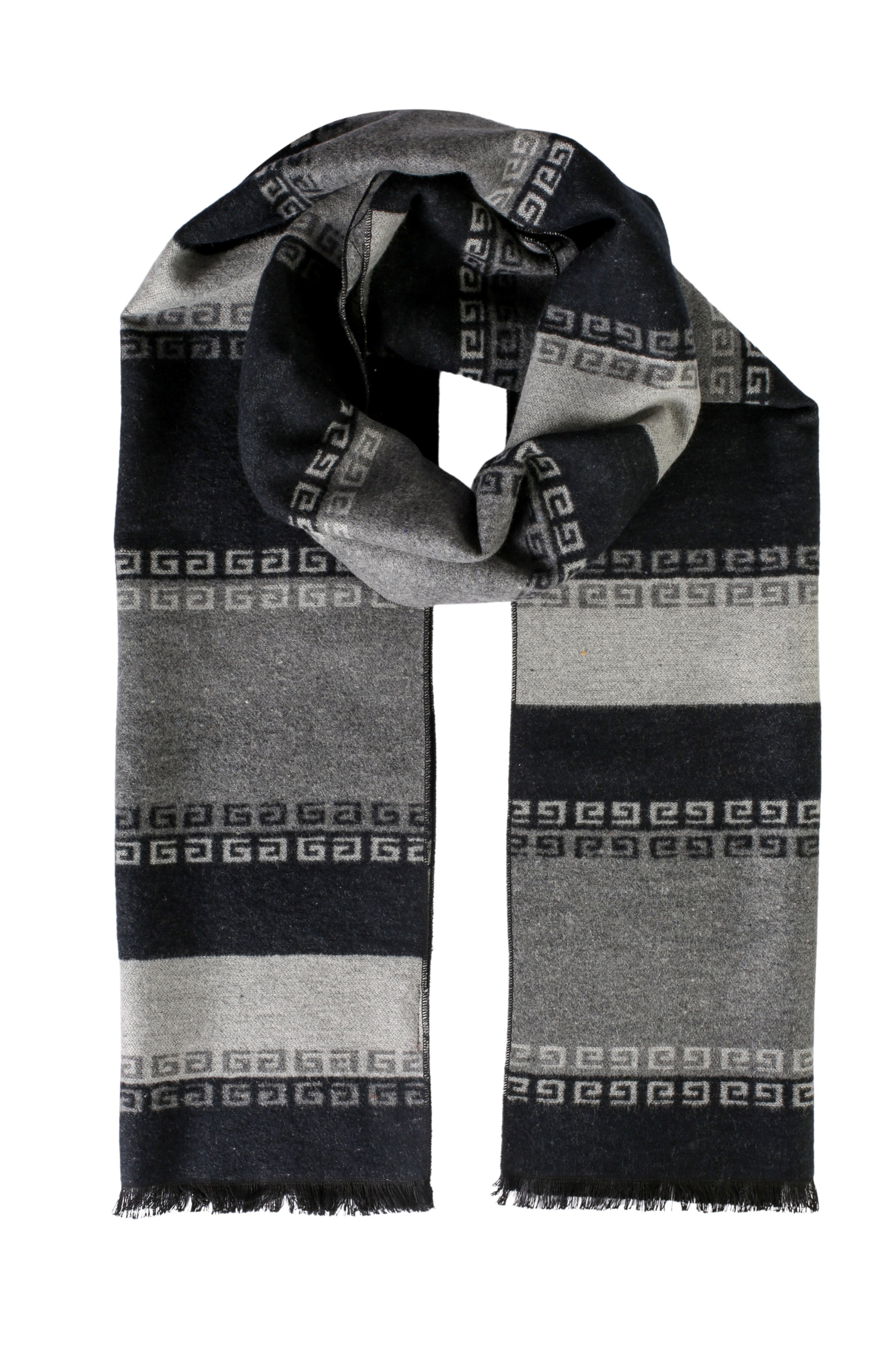 Gri Antrasit Saf İpek Lotus Desenli Atkı 30x177