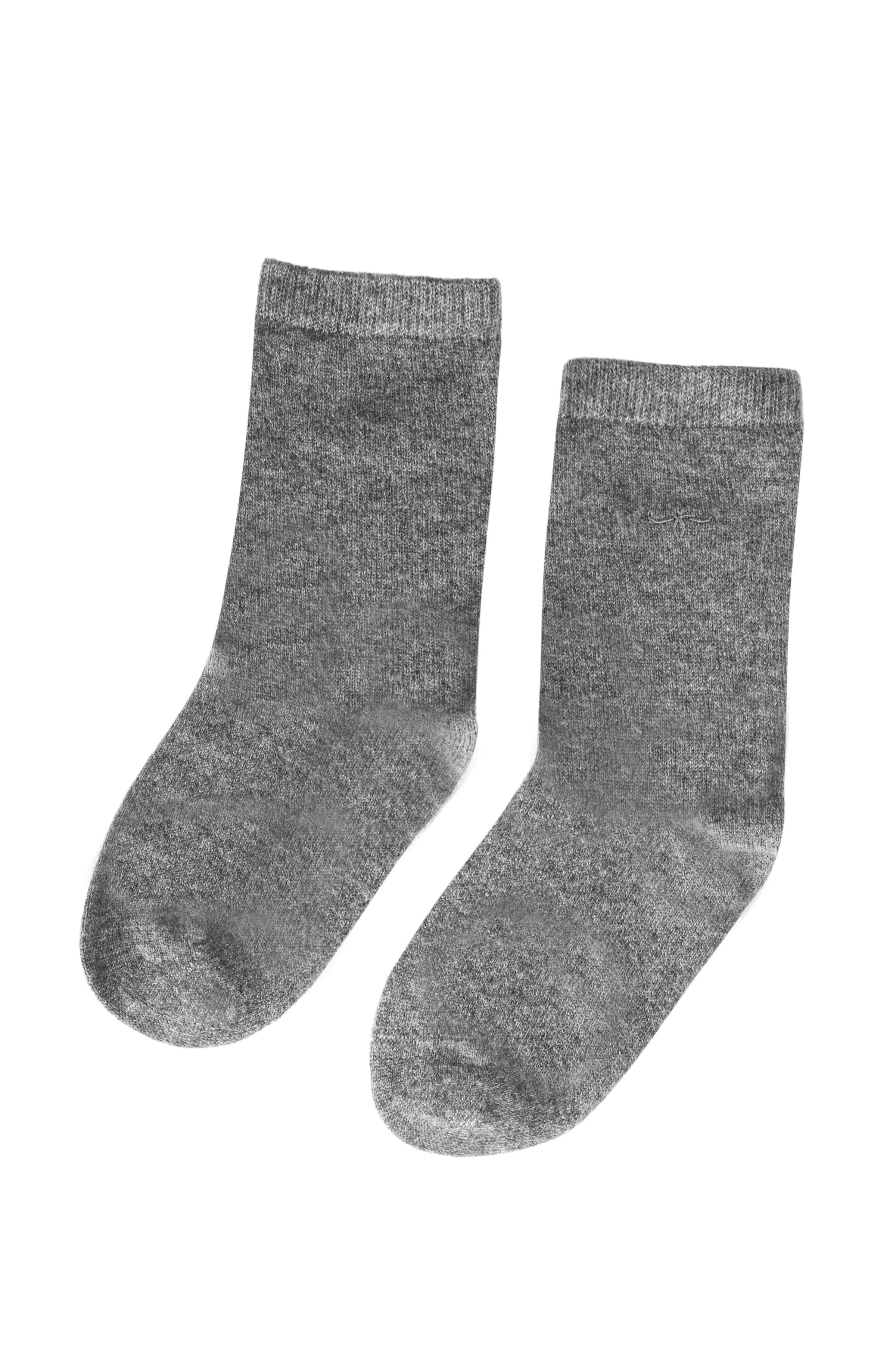 Orta Gri Melanj Saf Kaşmir Kadın Çorap