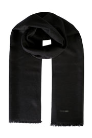 Siyah Saf İpek Lotus Atkı 30x177 cm