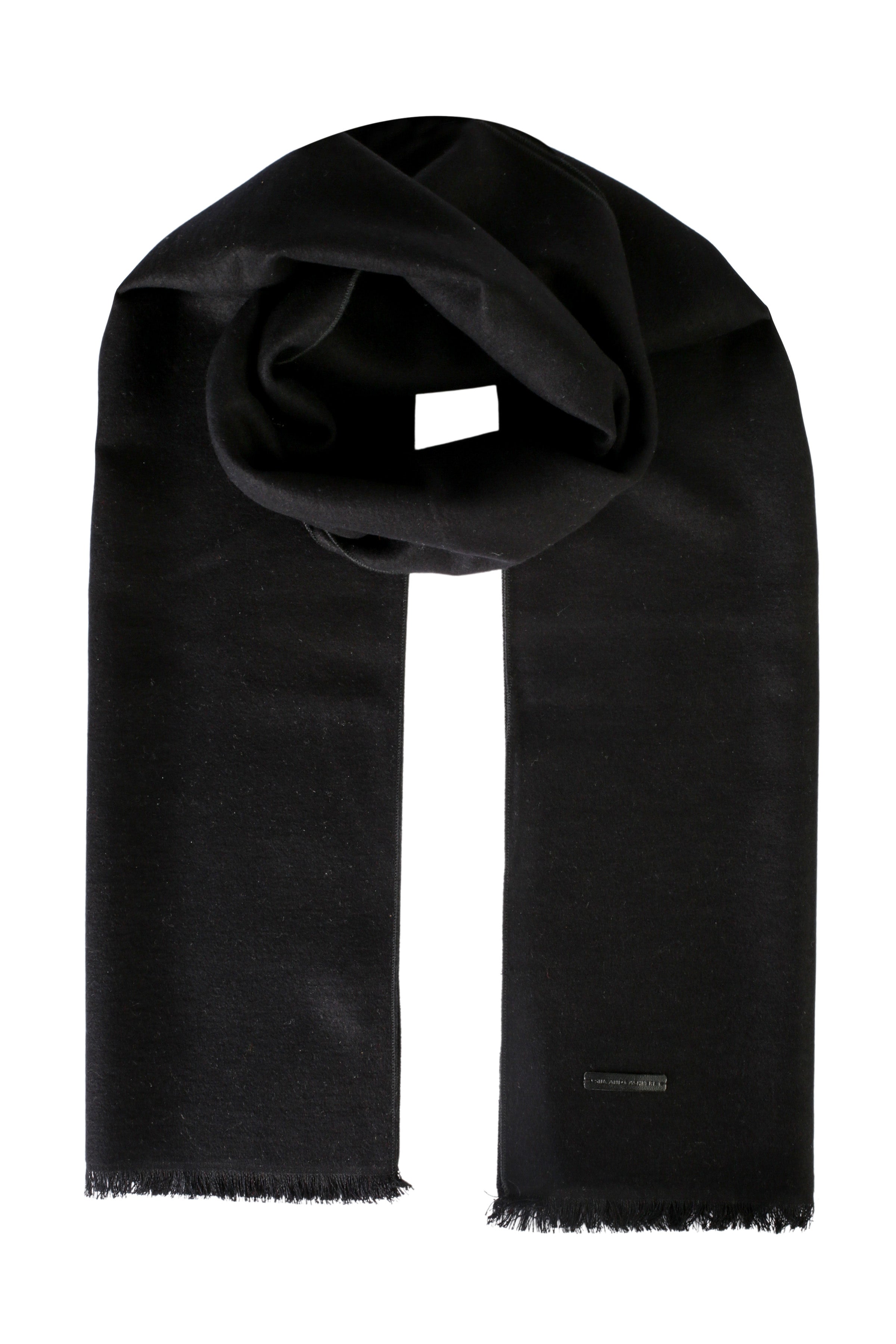 Siyah Saf İpek Lotus Atkı 30x177 cm