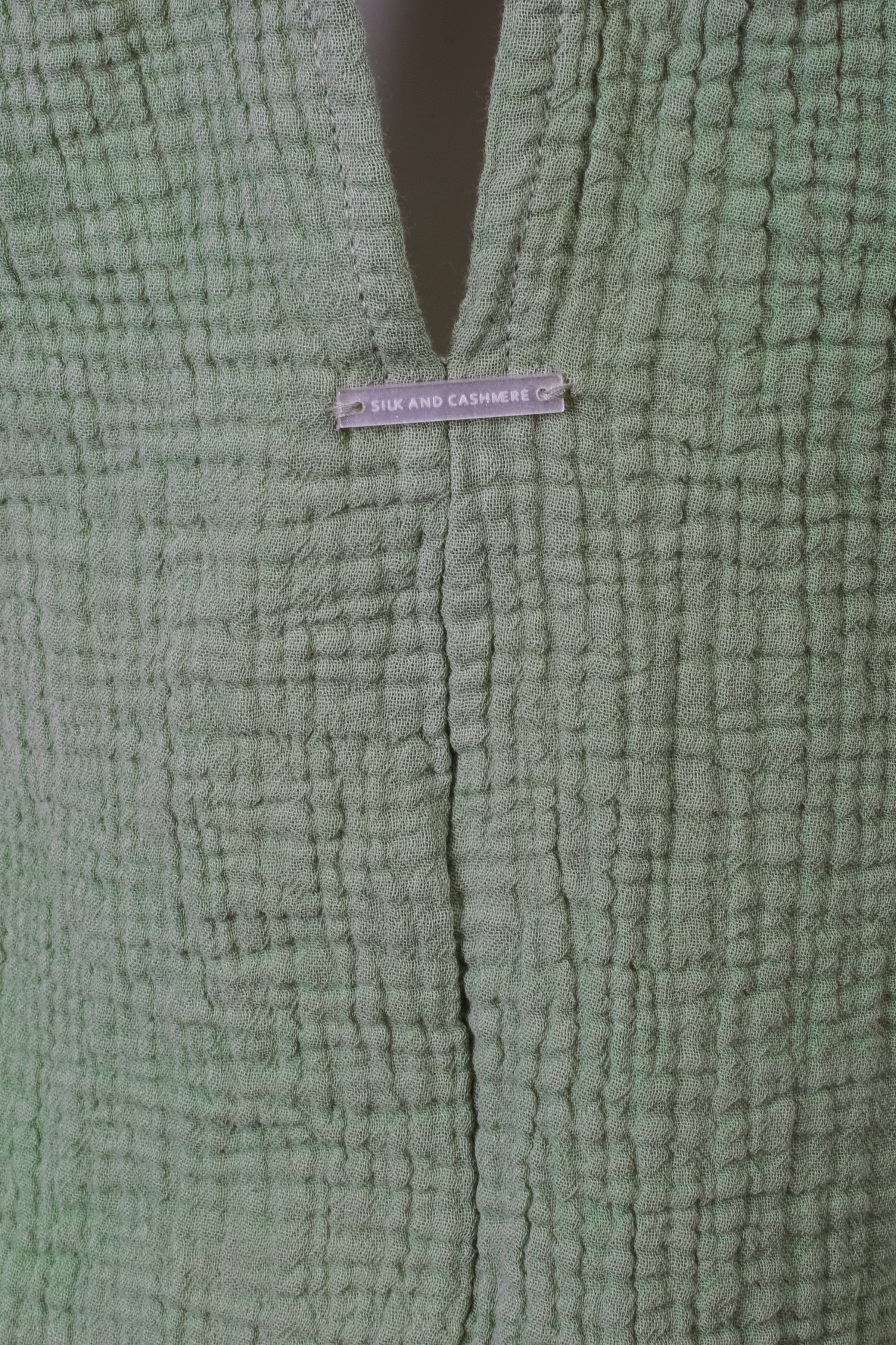 Yeşil Cassandra Pamuk Arka Yaka Fiyonk Detaylı Elbise