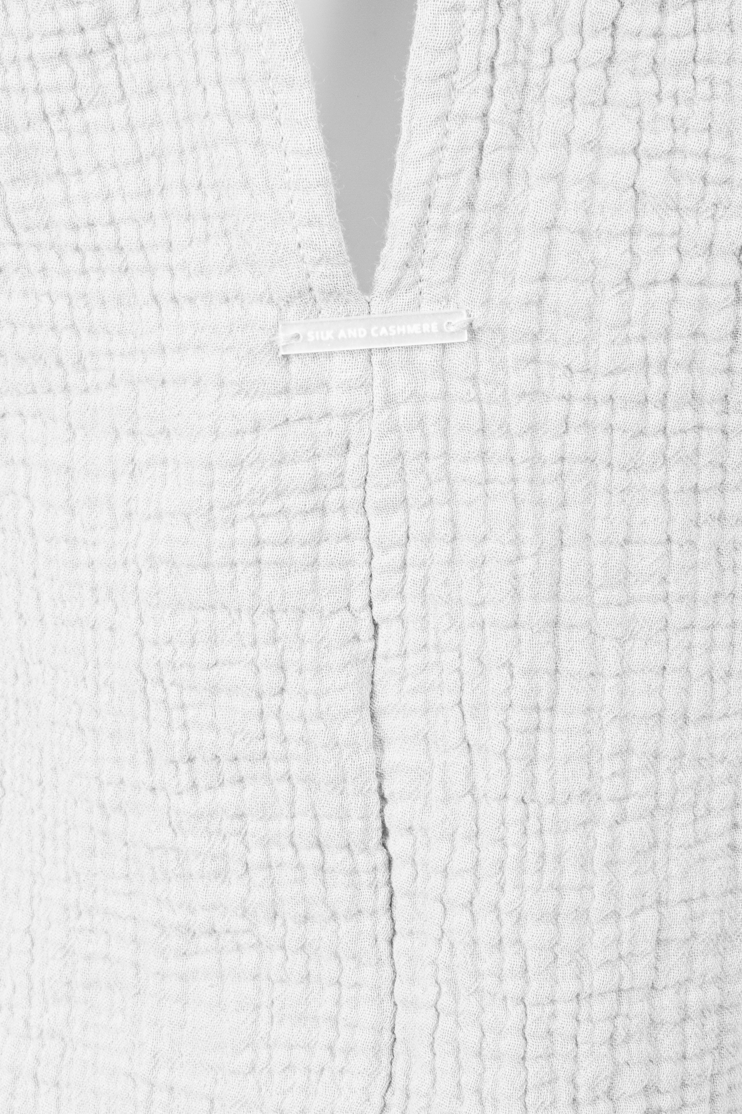 Beyaz Cassandra Pamuk Arka Yaka Fiyonk Detaylı Elbise