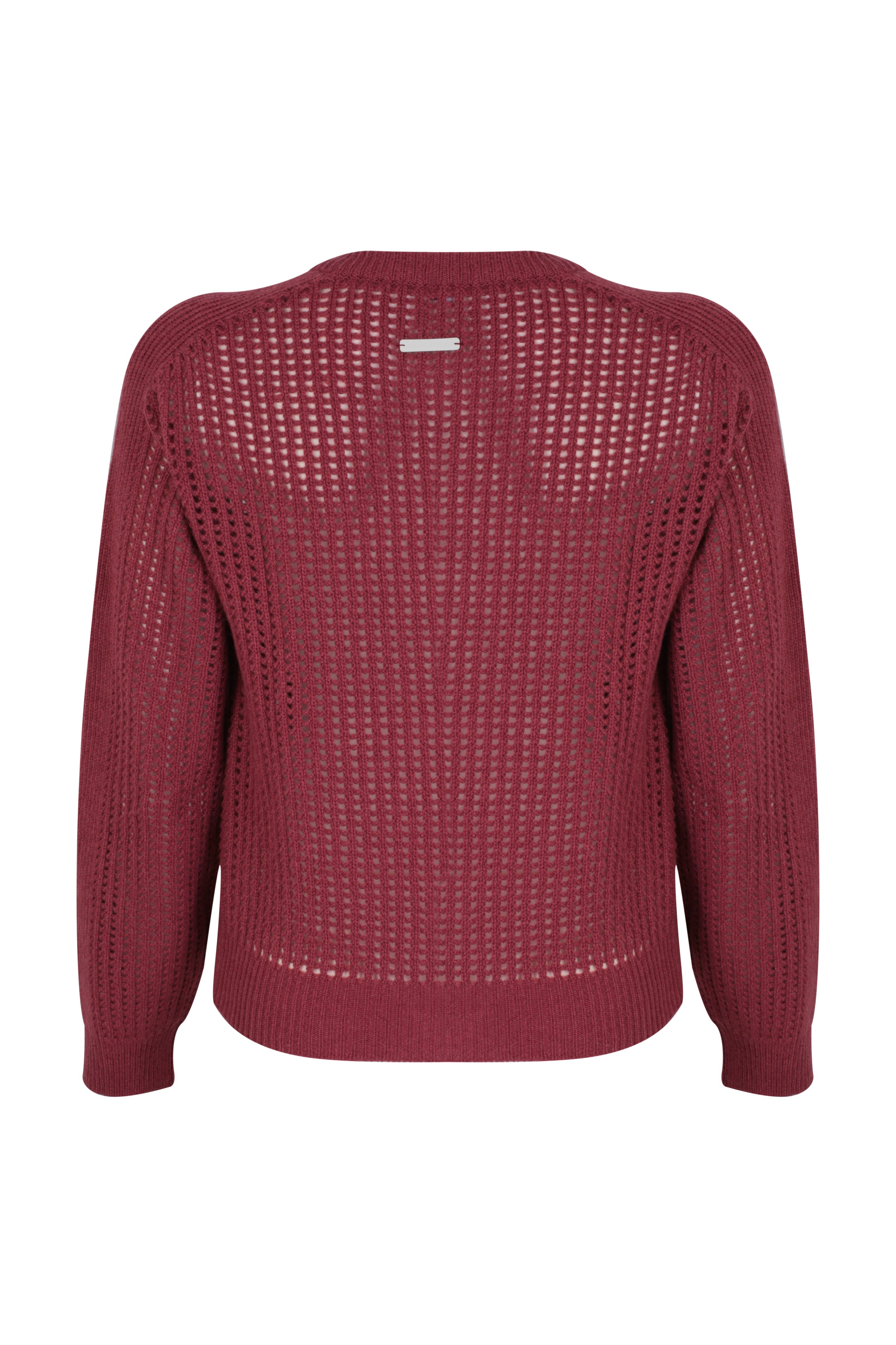 Gül Kurusu Pecheuse Saf Kaşmir Delikli Yuvarlk Yaka Kadın Kazak