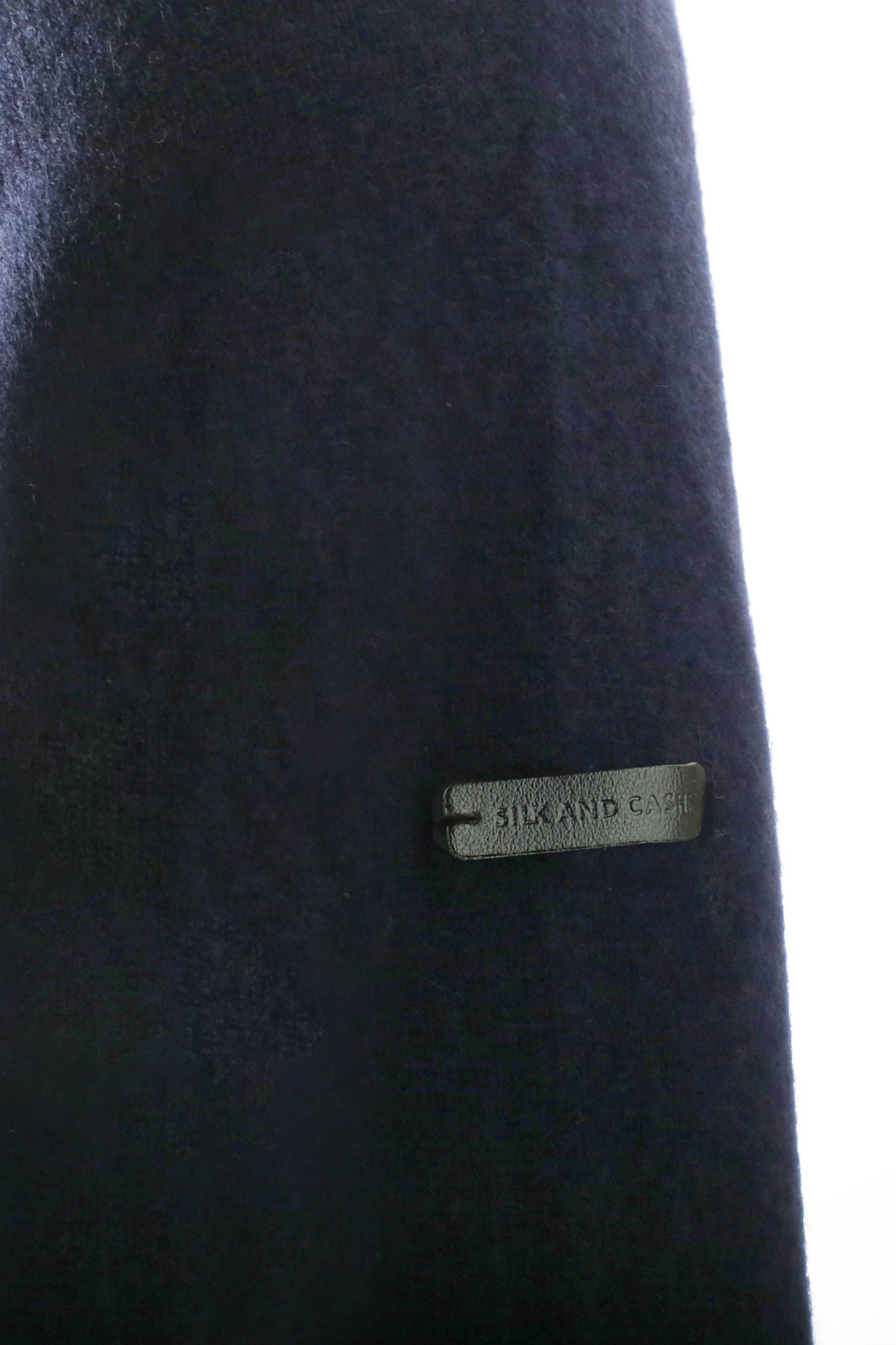 Lacivert Pecheur Saf Kaşmir Rulo Kenarlı Yuvarlak Yaka Erkek Kazak