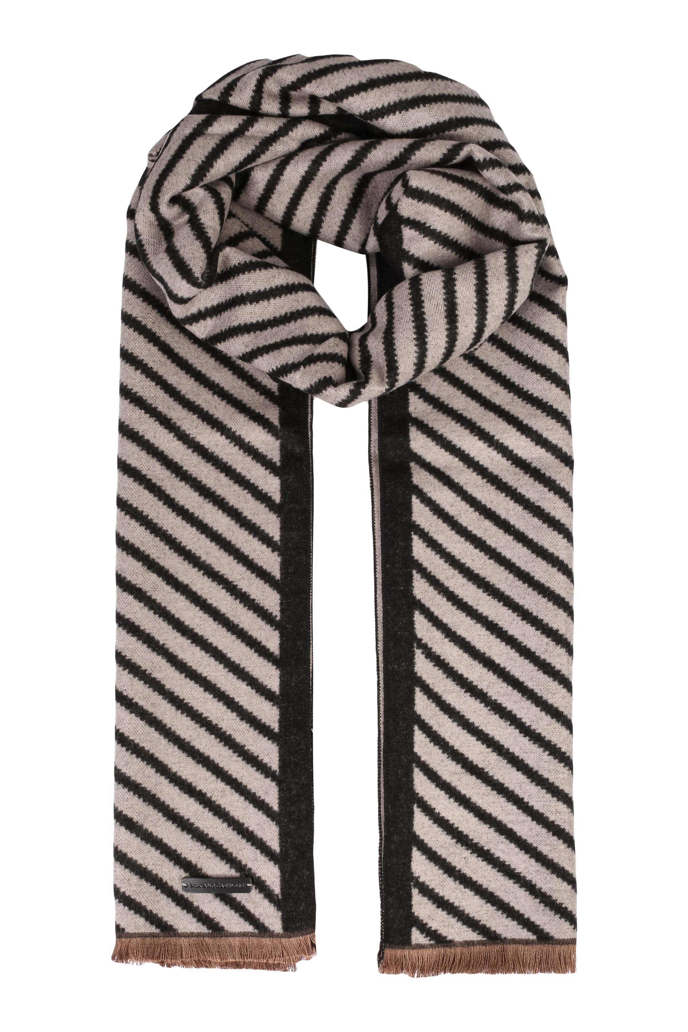 Gri Roma Baskılı Lotus Atkı 43x195 cm