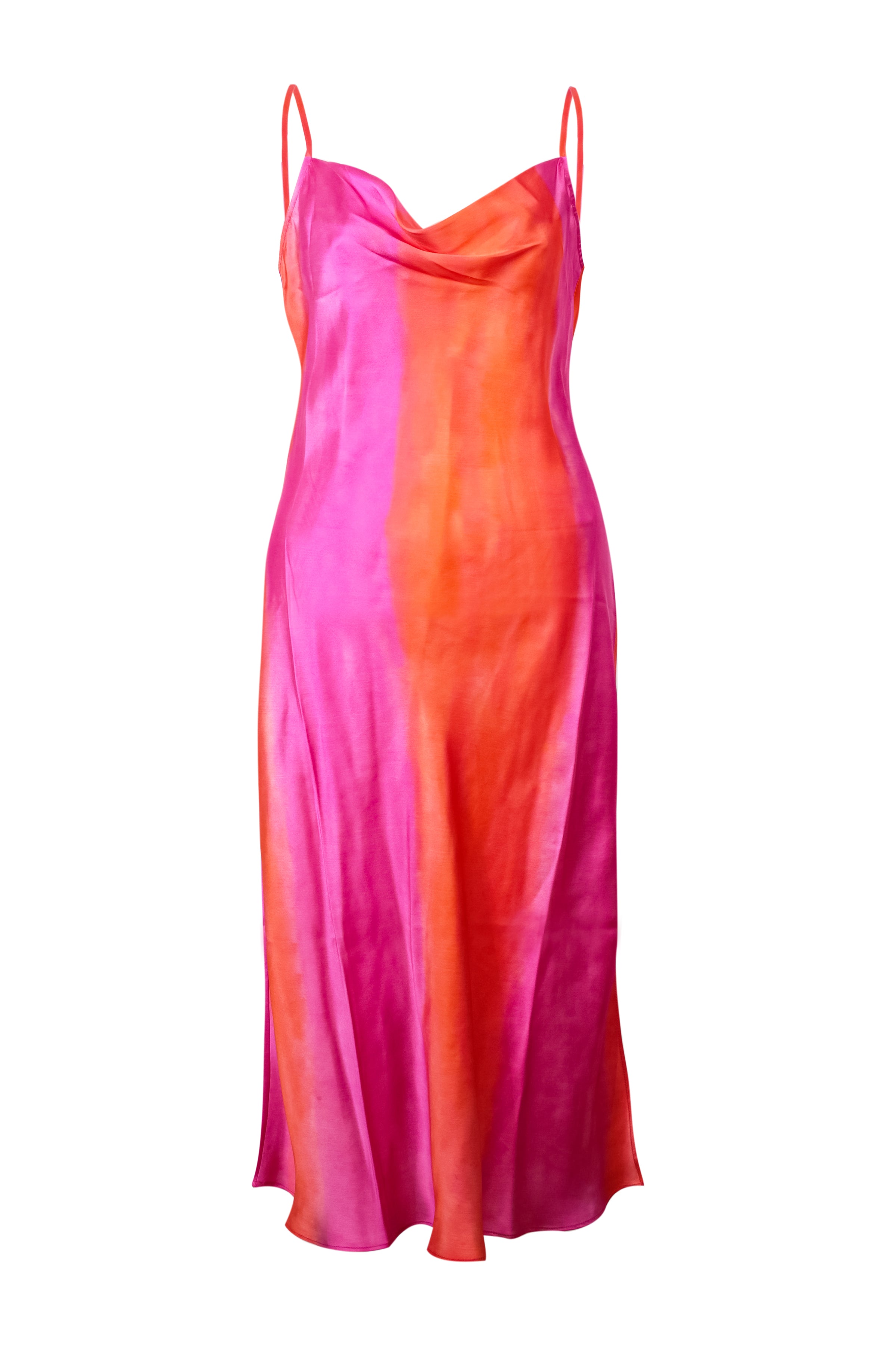 Renkli Nature İpek Desenli Elbise