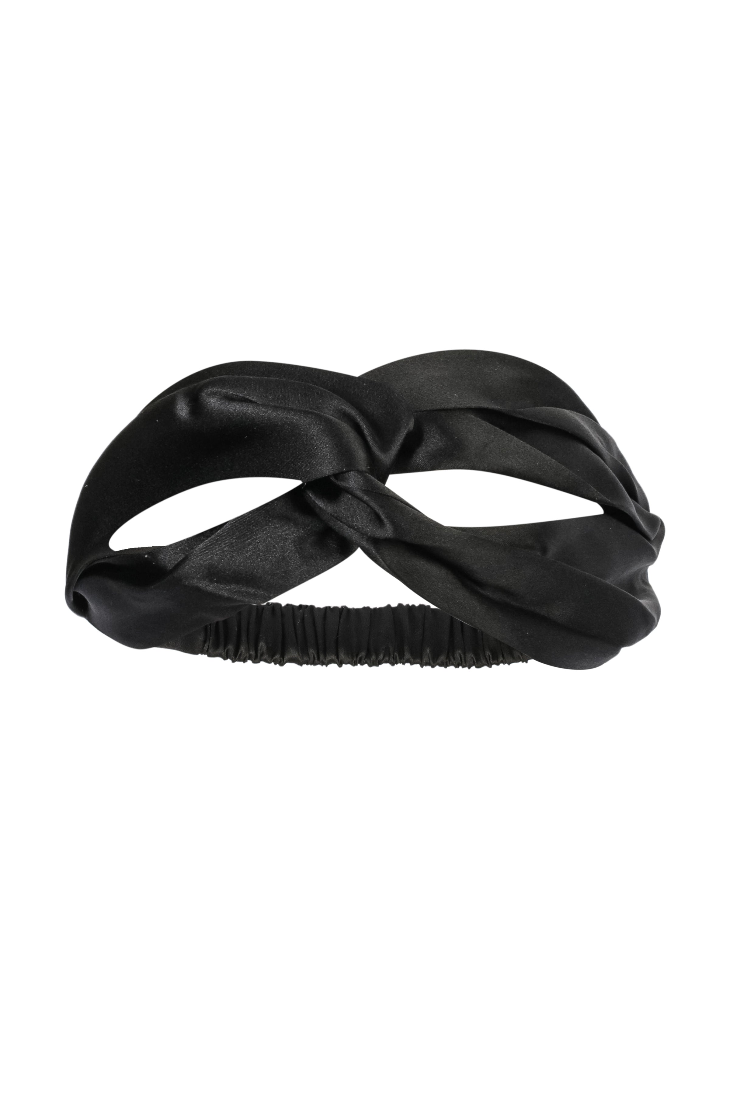 Siyah Anabel Saf İpek Saç Bandı
