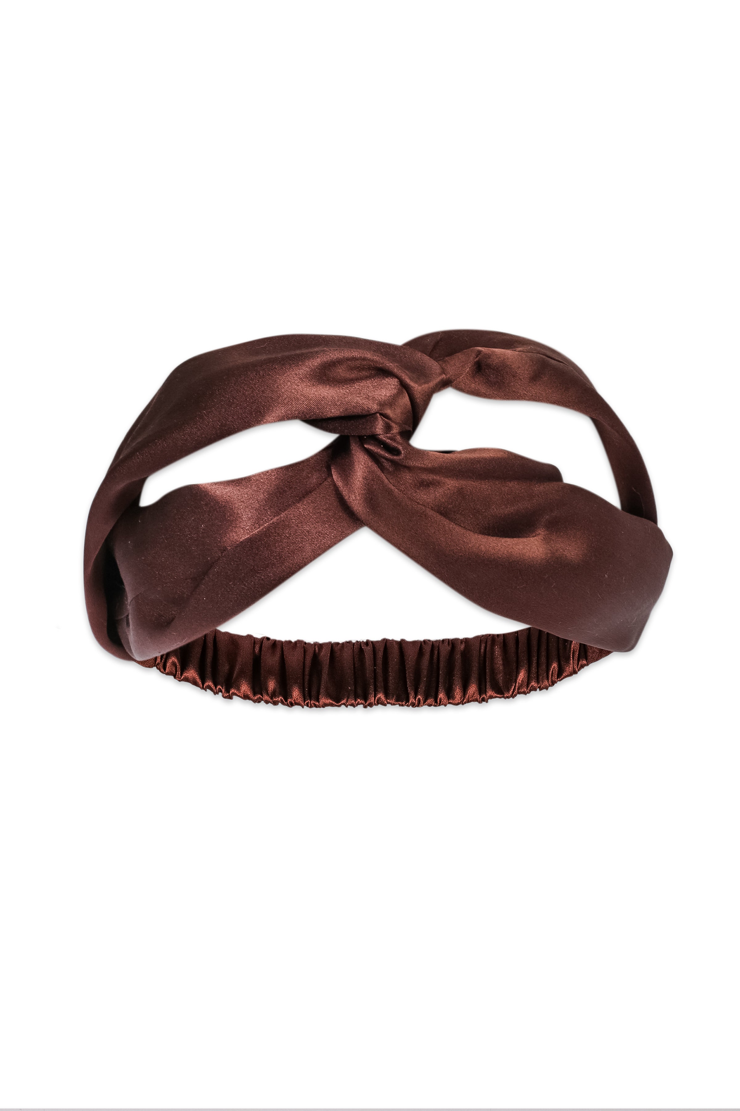 Kahverengi Anabel Saf İpek Saç Bandı