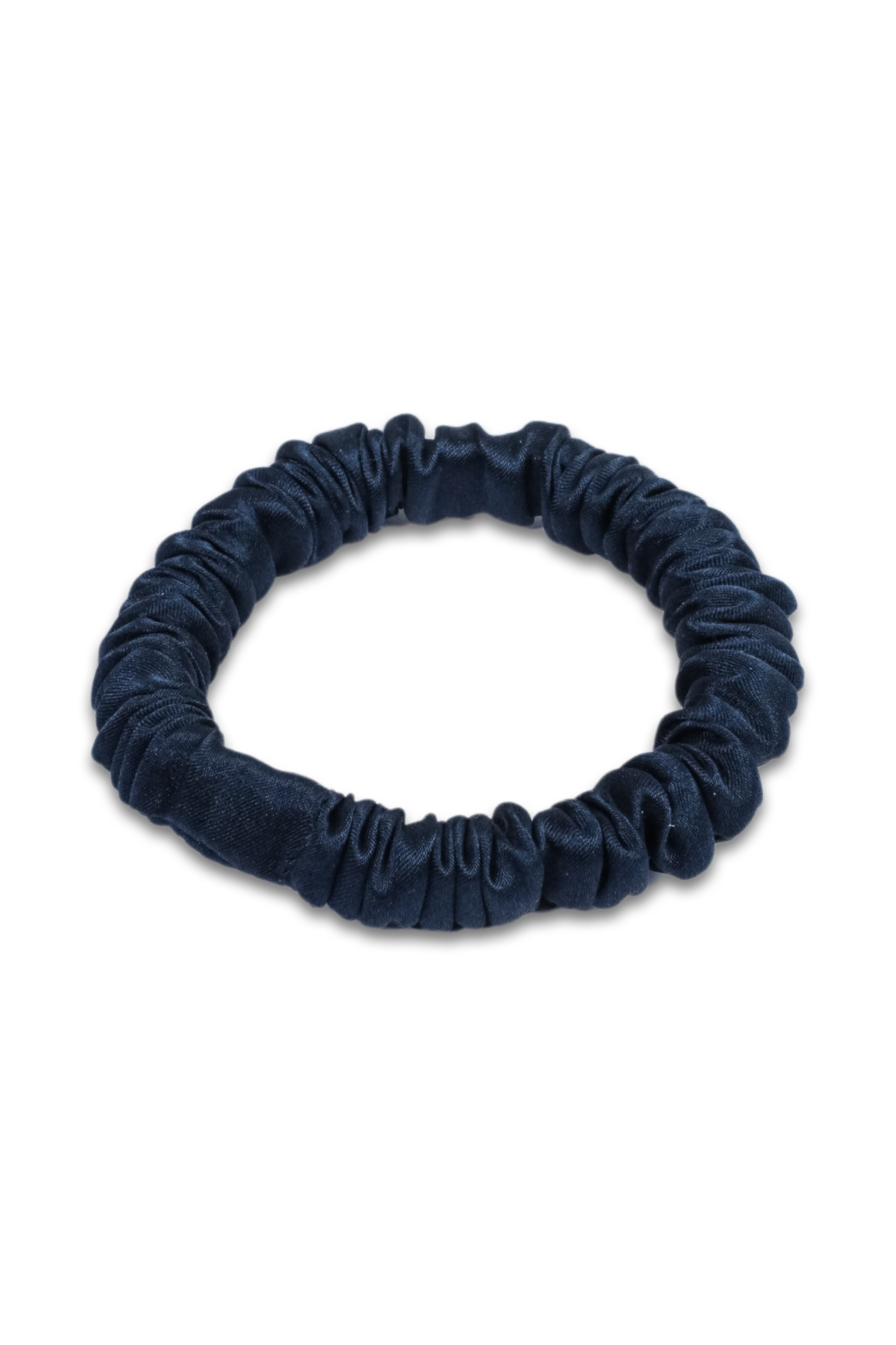 Lacivert Anabel Saf Büzgülü İnce Toka