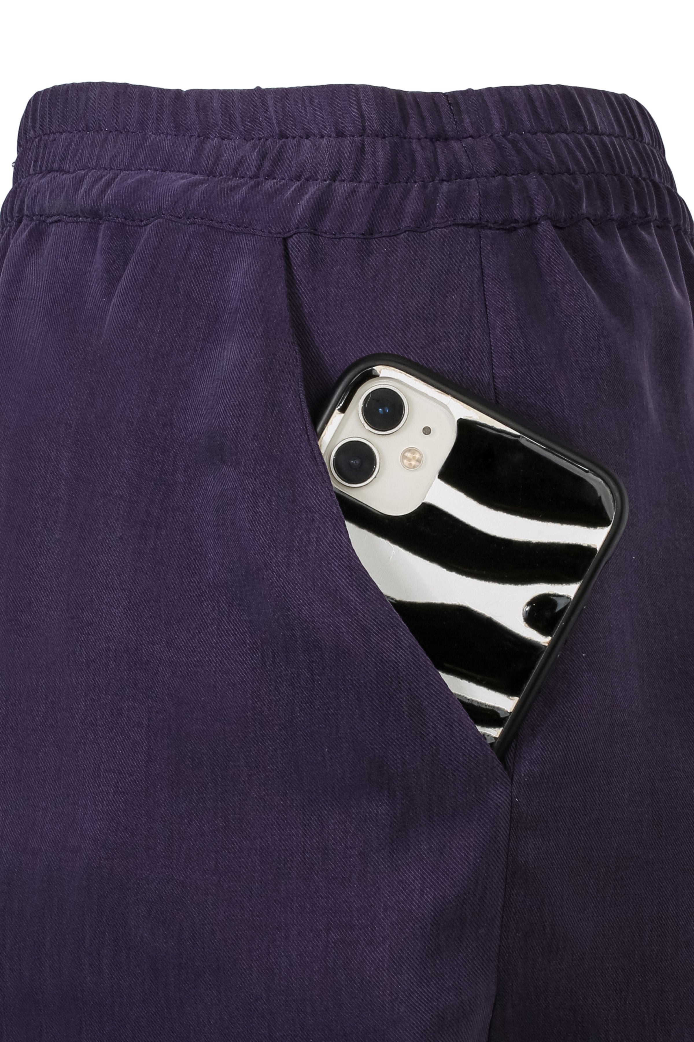 Mor Emma Cupro Şort