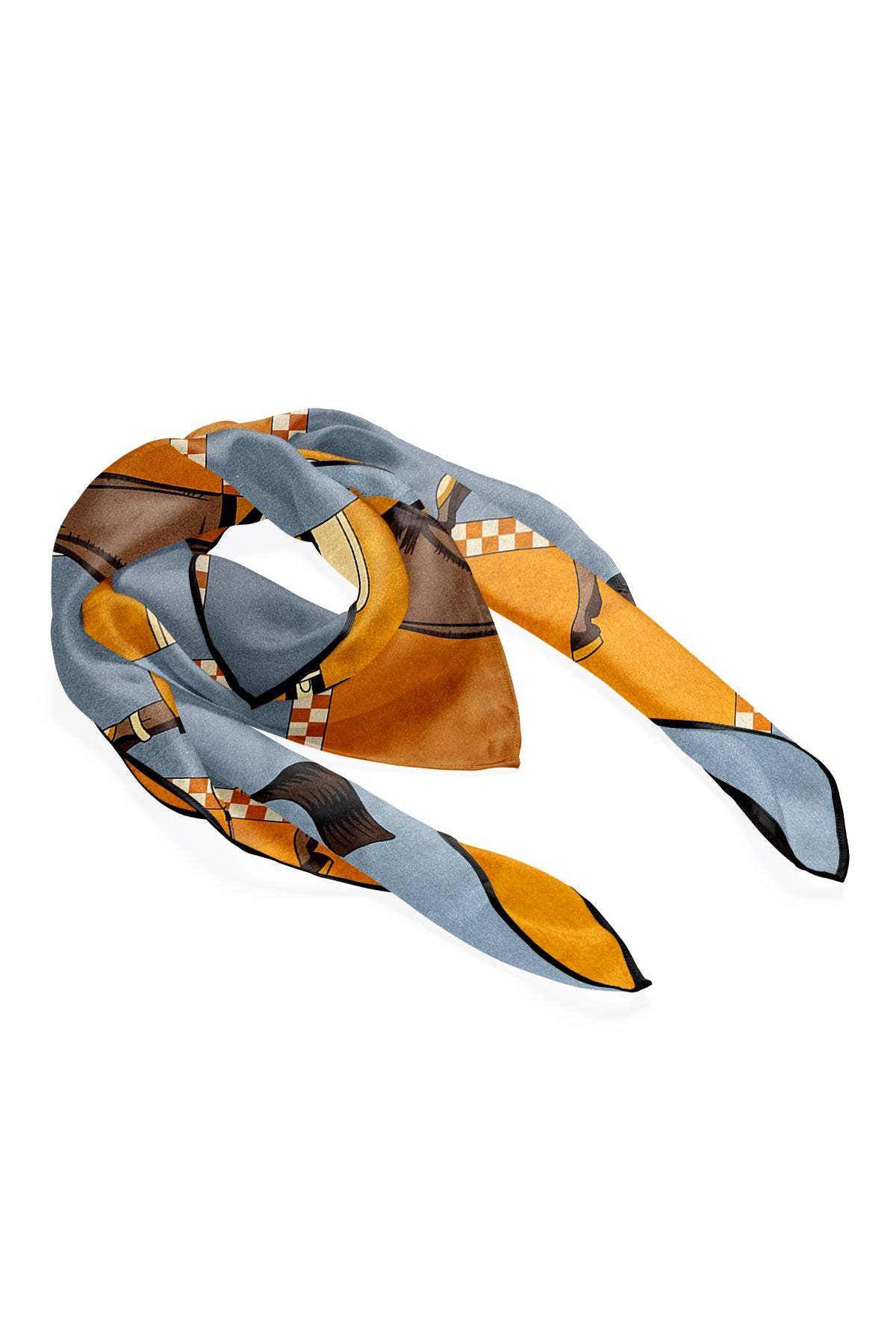 Bej Laila Saf İpek Roma Küçük Eşarp 50x50 cm