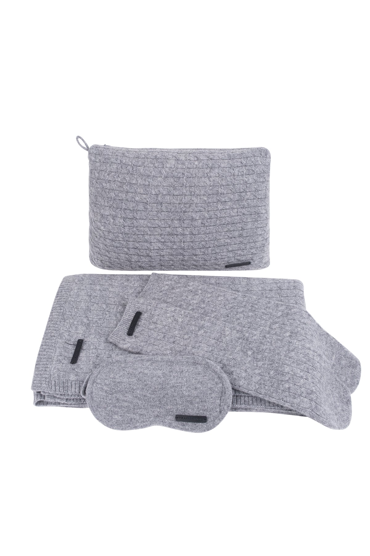 Gri Saf Kaşmir Yolculuk Seti