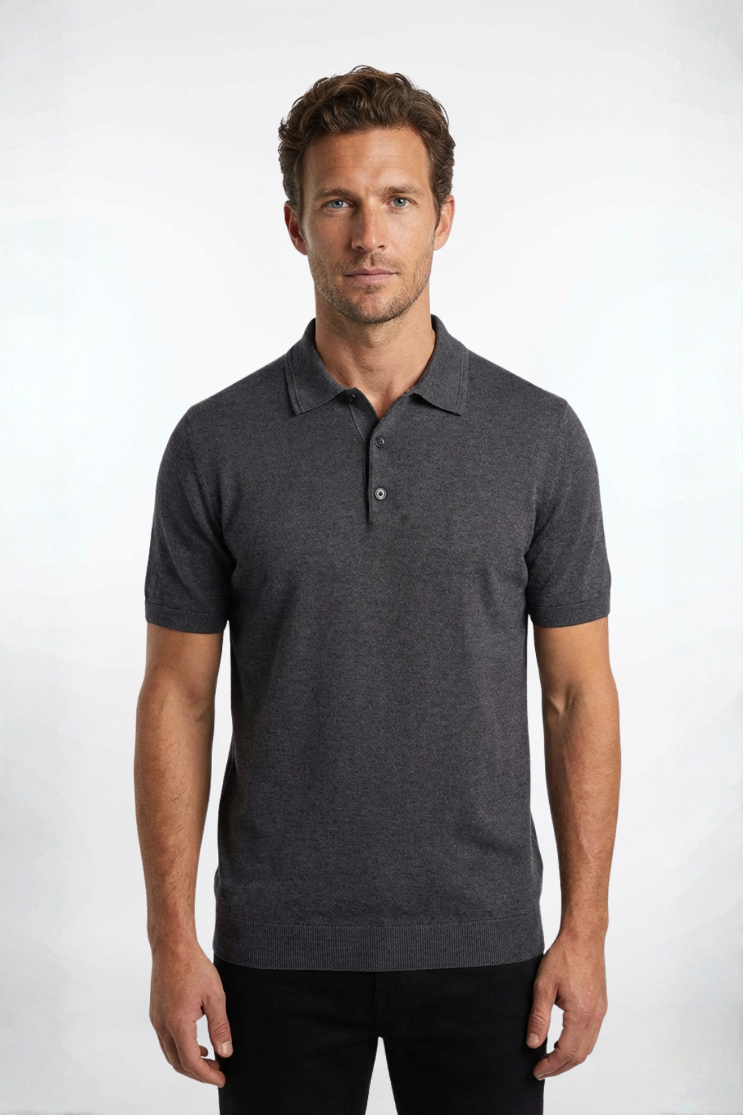 Antrasit Paul İpek Kaşmir Kısa Kollu Polo