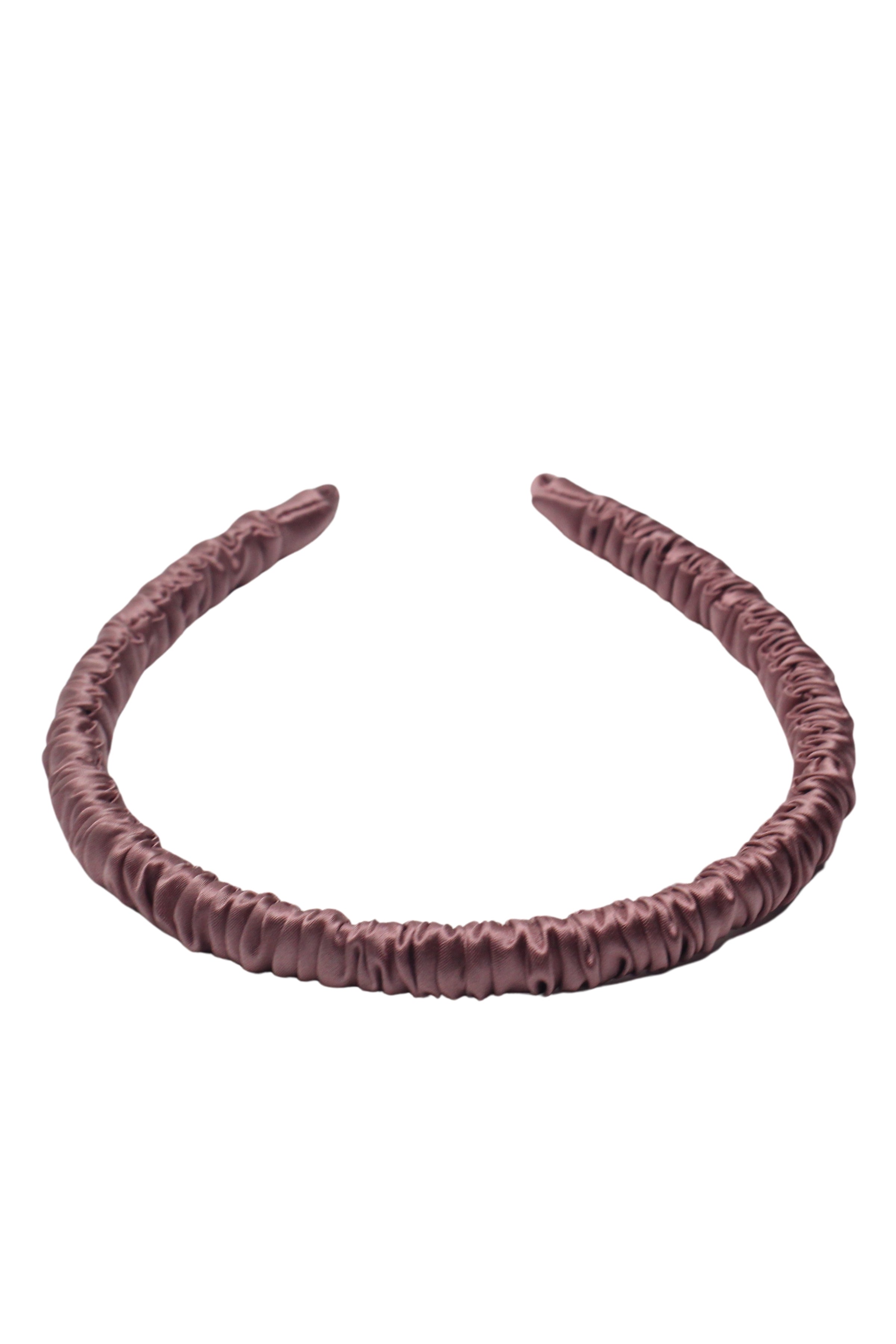 Gül Kurusu Anabel Saf İpek Büzgülü İnce Saç Tacı