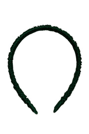 Yeşil Anabel Saf İpek Büzgülü İnce Saç Tacı