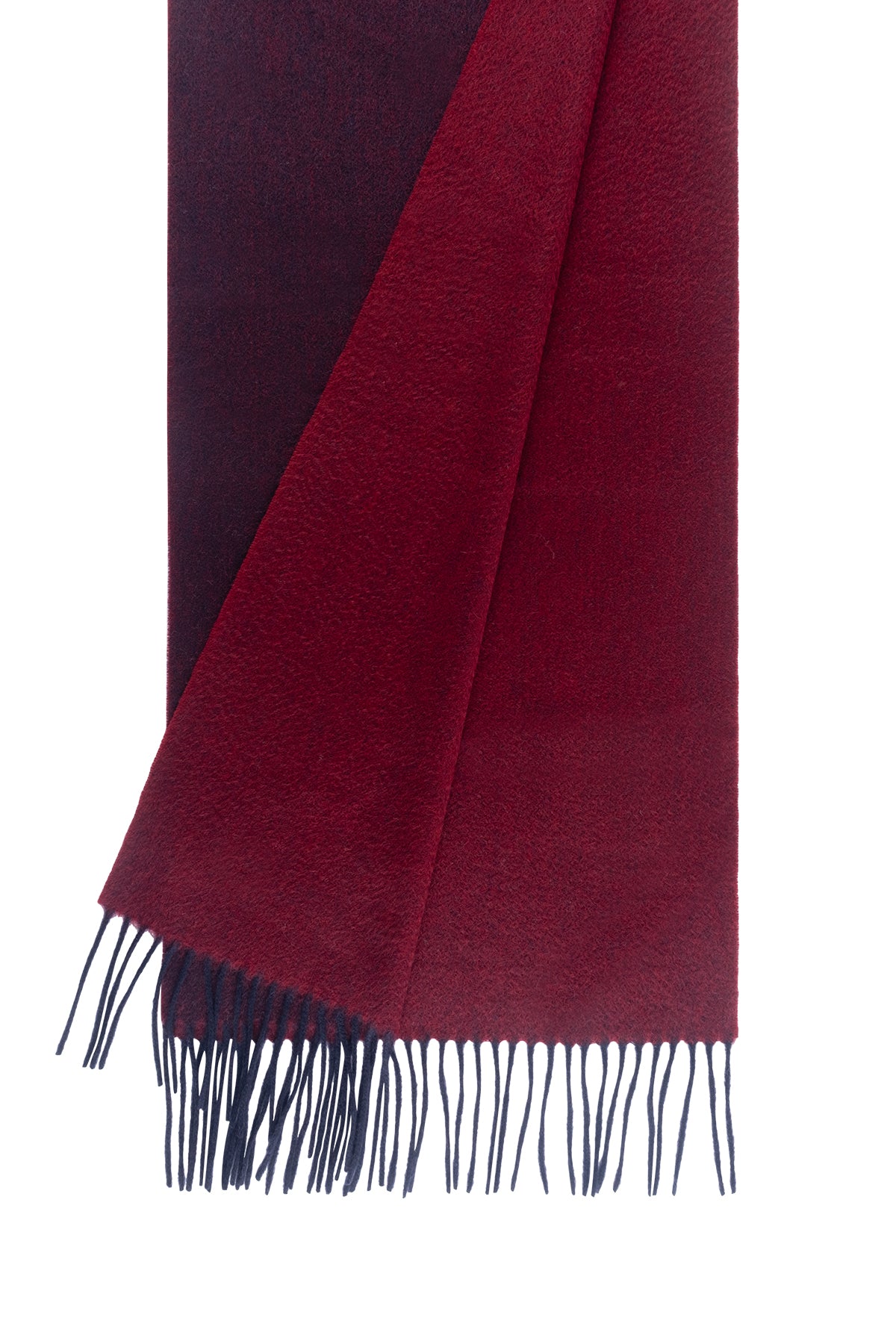 Bordo Patrick Saf Kaşmir Çift Renkli Atkı 30x164 cm