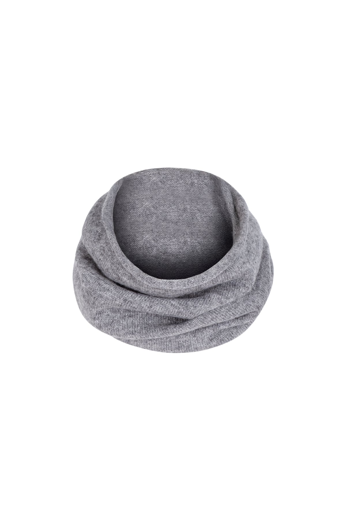 Gri Saf Kaşmir Loop Atkı 23x36 cm