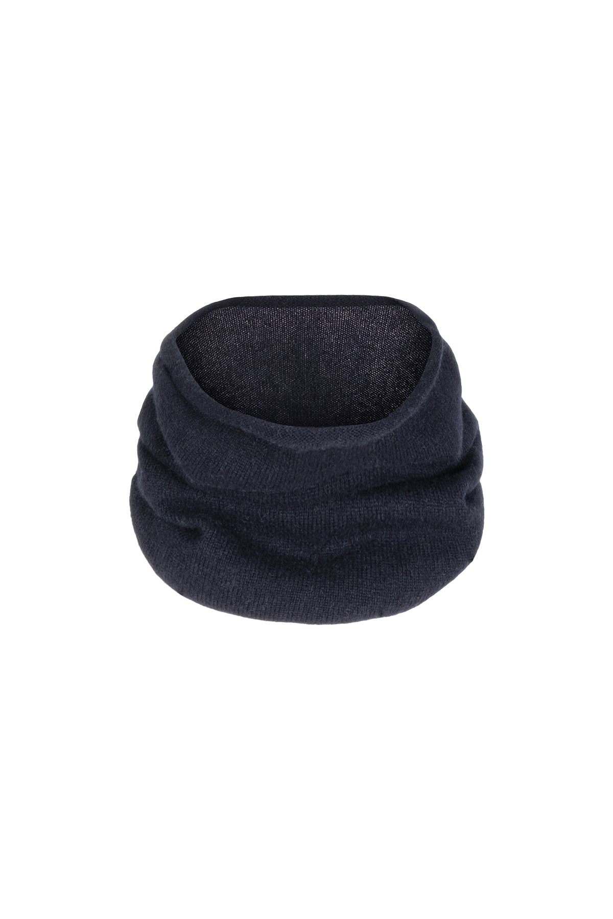 Siyah Saf Kaşmir Loop Atkı 23x36 cm