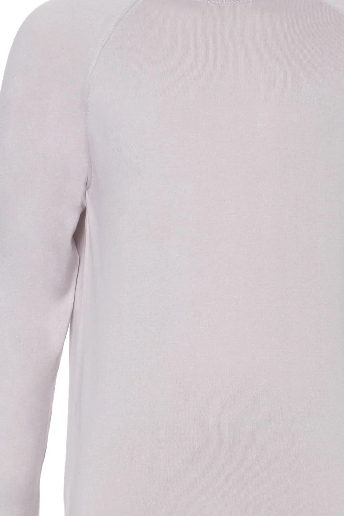 Açık Gri İpek Pamuk Quentin Yuvarlak Yaka Uzun Kollu Erkek Triko Kazak Silk and Cashmere