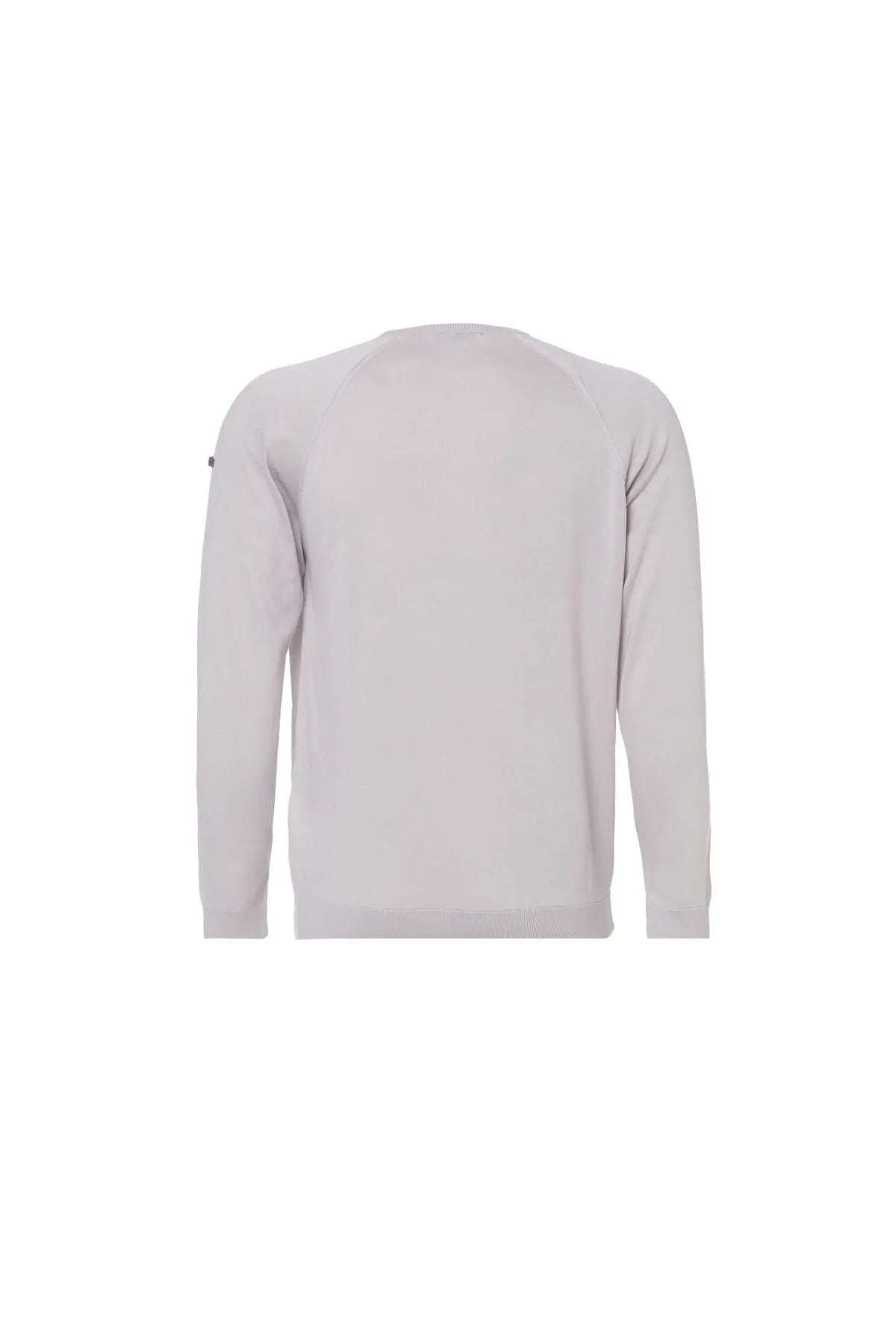 Açık Gri İpek Pamuk Quentin Yuvarlak Yaka Uzun Kollu Erkek Triko Kazak Silk and Cashmere