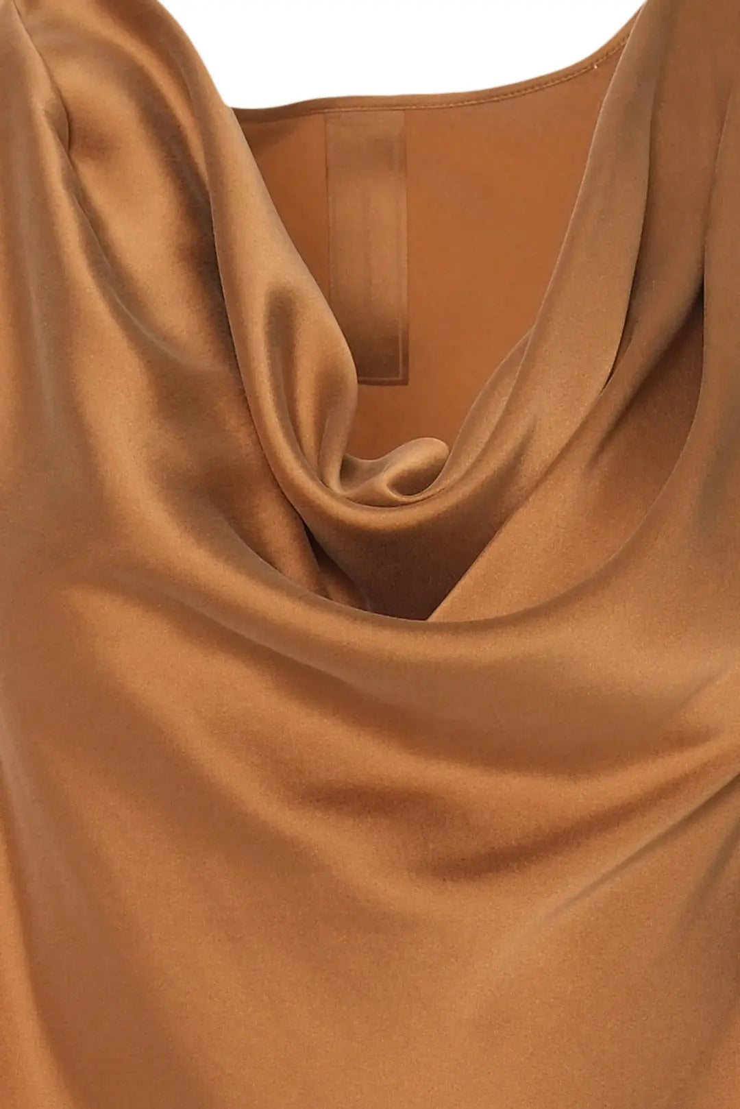 Altın Saf İpek Flow Degaje Yakalı Kısa Abiye Elbise Woman